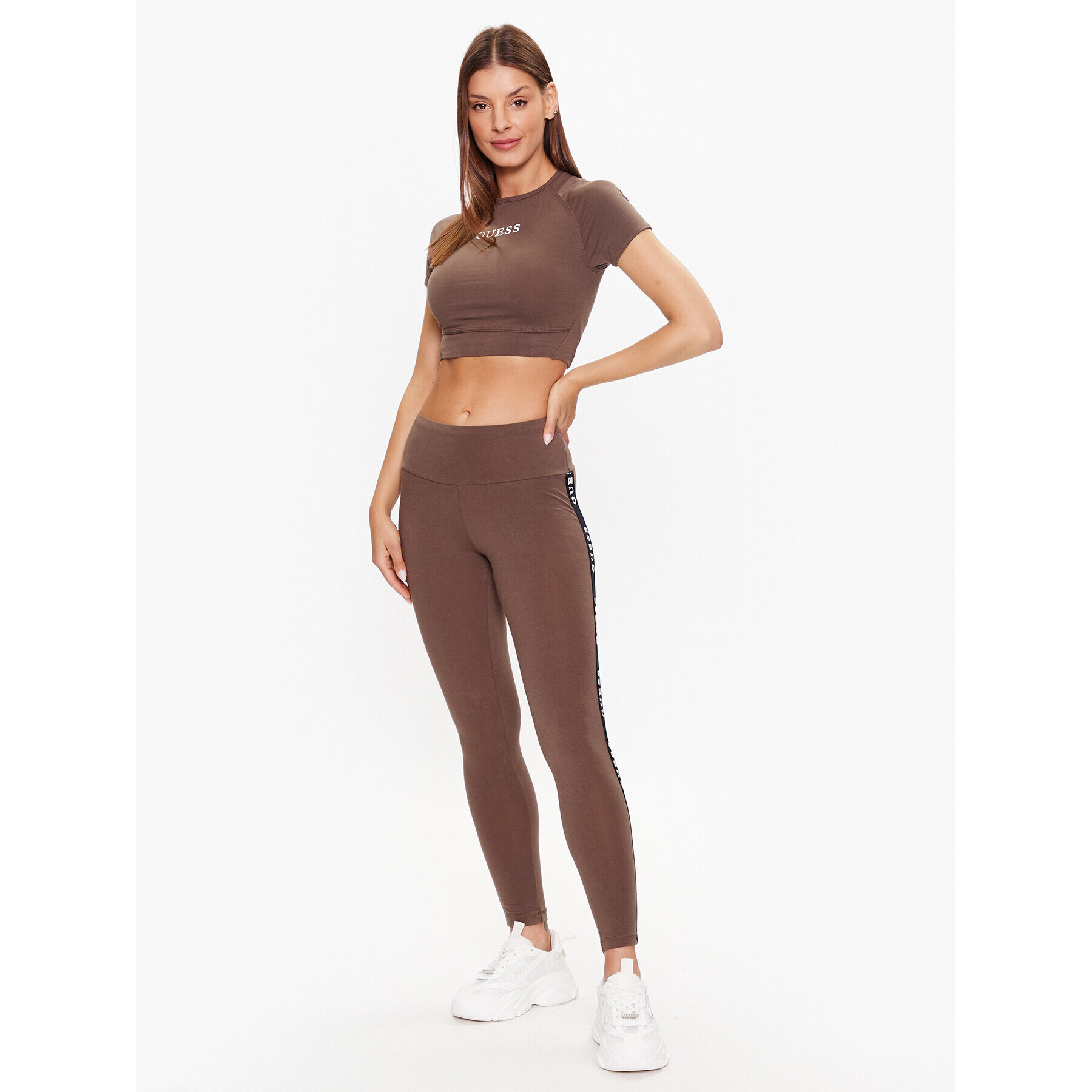 Guess топ V3RP16 KABR0 Каки Slim Fit - Pepit.bg