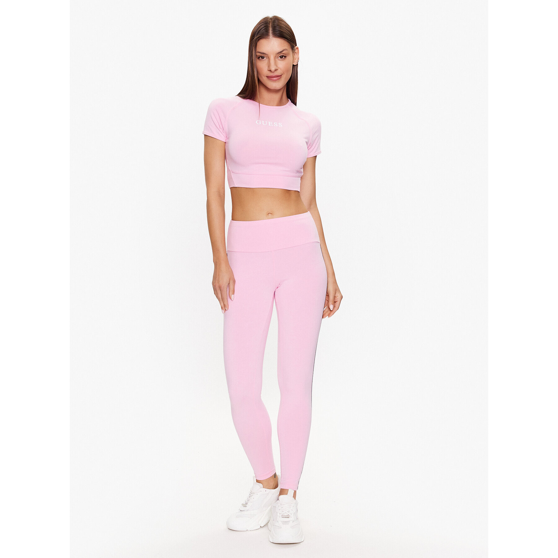 Guess топ V3RP16 KABR0 Розов Slim Fit - Pepit.bg