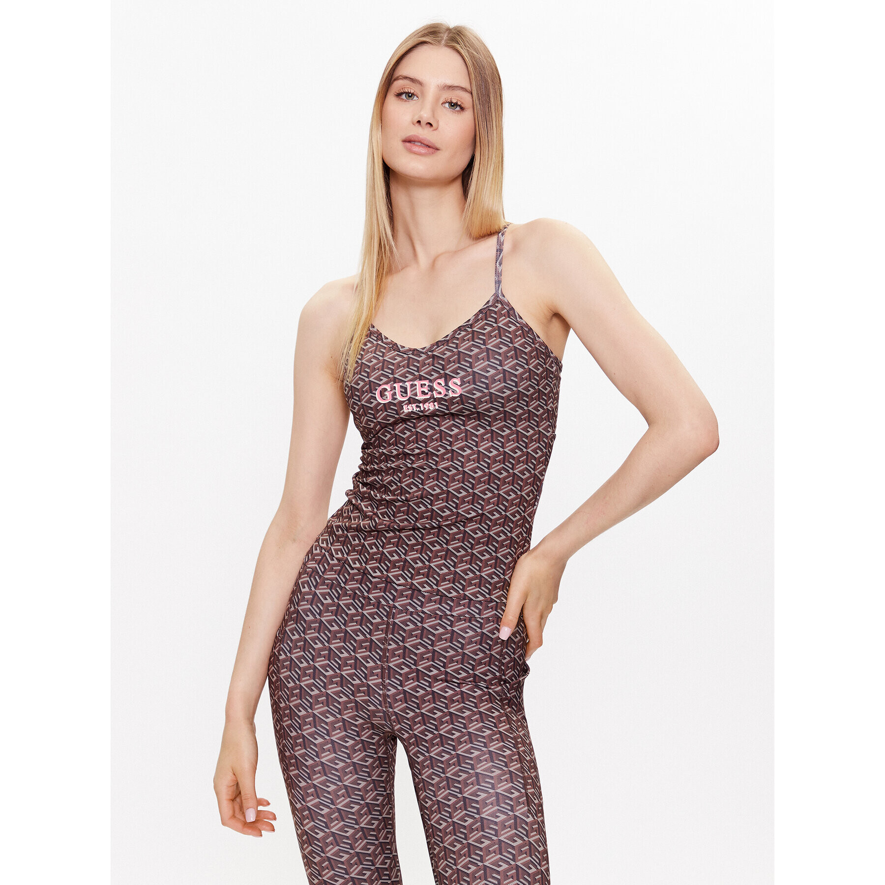 Guess топ V3YP14 MC03W Бордо Slim Fit - Pepit.bg