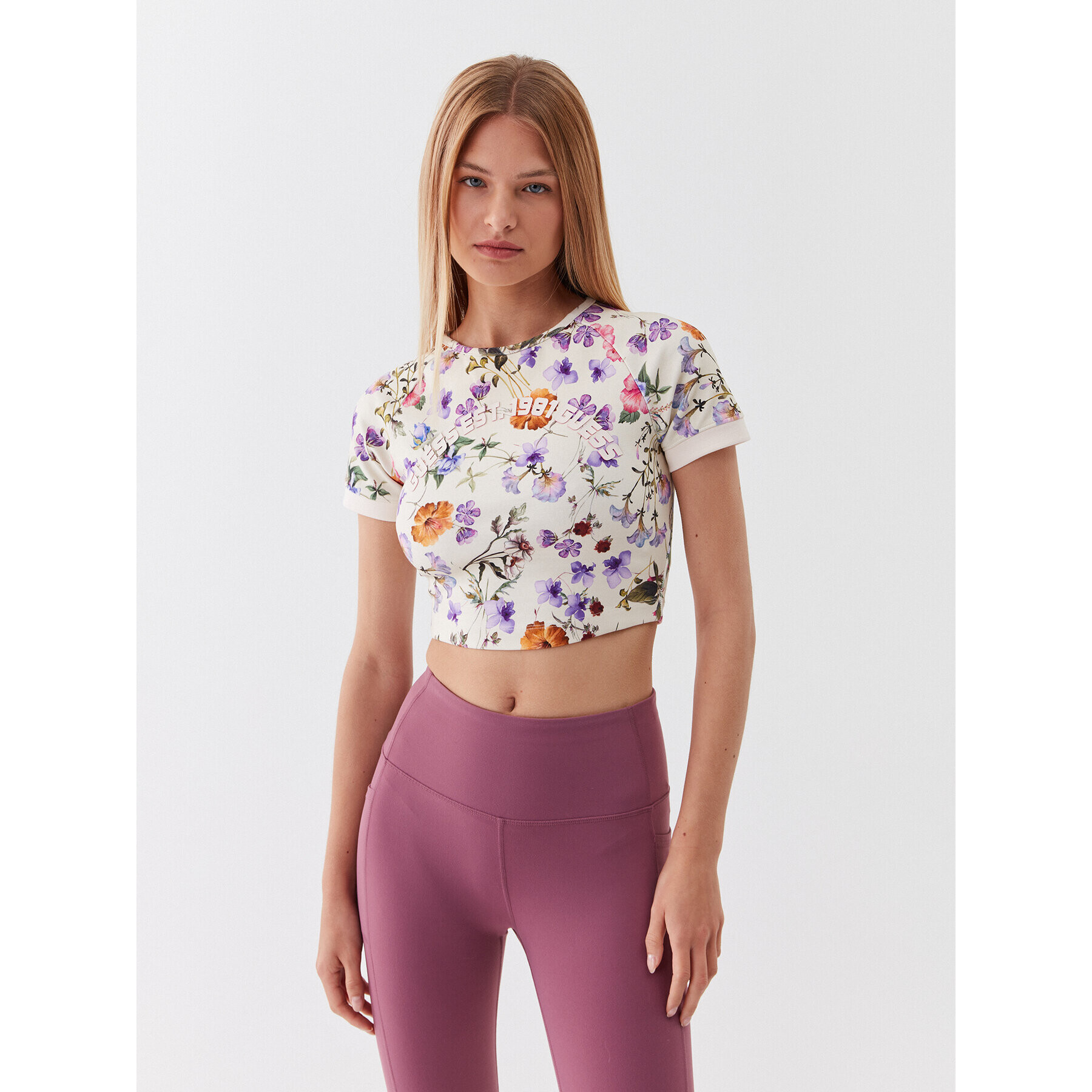 Guess топ V3YP16 KBP41 Бежов Slim Fit - Pepit.bg