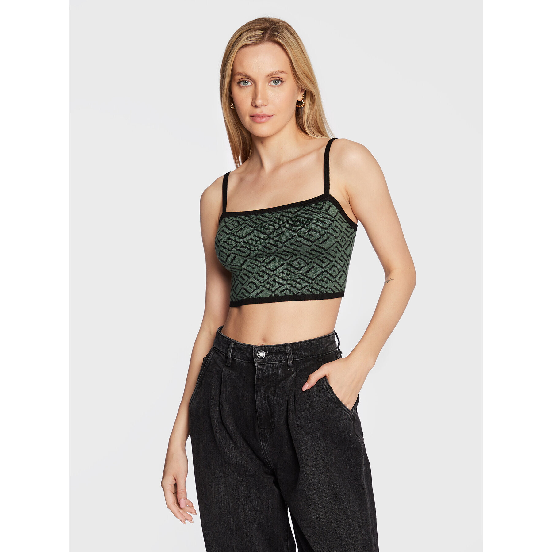 Guess топ W2BR23 Z2YK2 Зелен Slim Fit - Pepit.bg