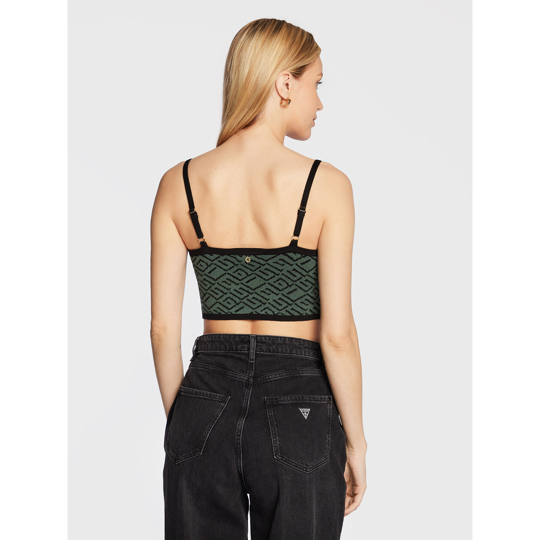 Guess топ W2BR23 Z2YK2 Зелен Slim Fit - Pepit.bg
