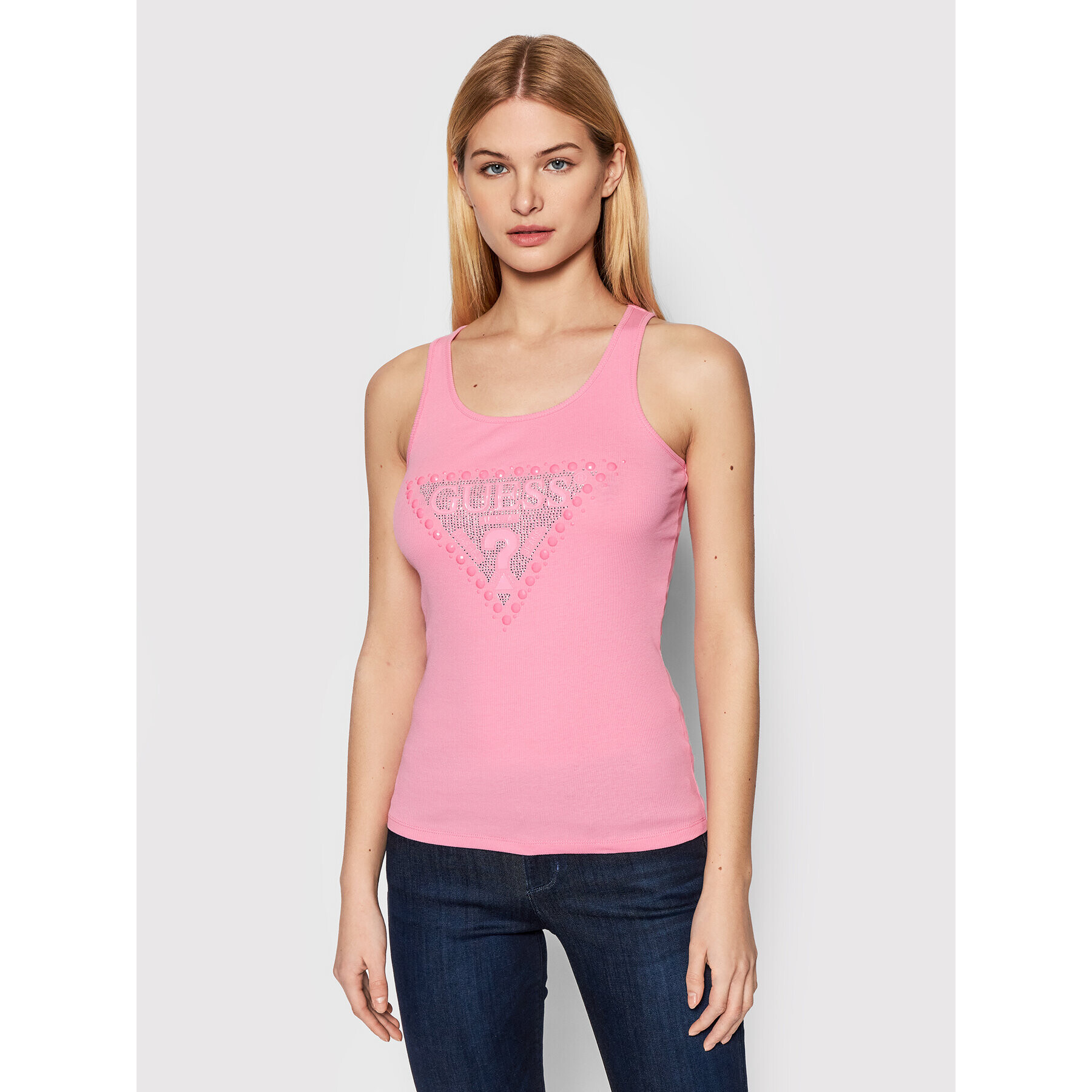 Guess топ W2RP00 K1811 Розов Slim Fit - Pepit.bg