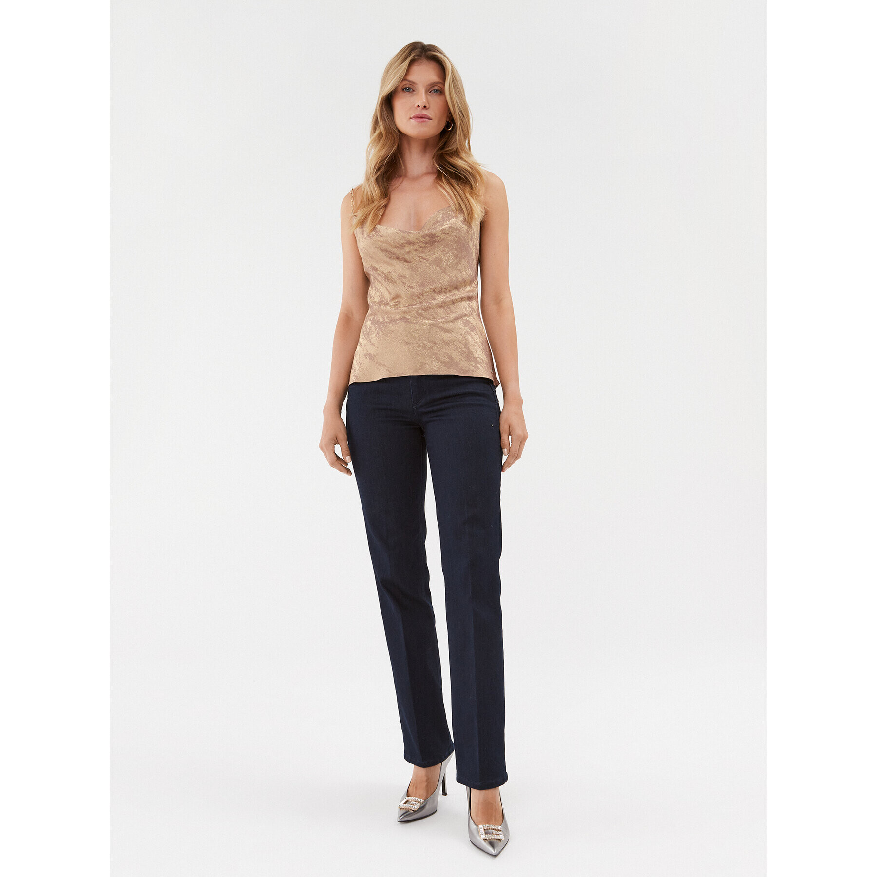 Guess топ W3BH61 WFQA0 Златист Regular Fit - Pepit.bg