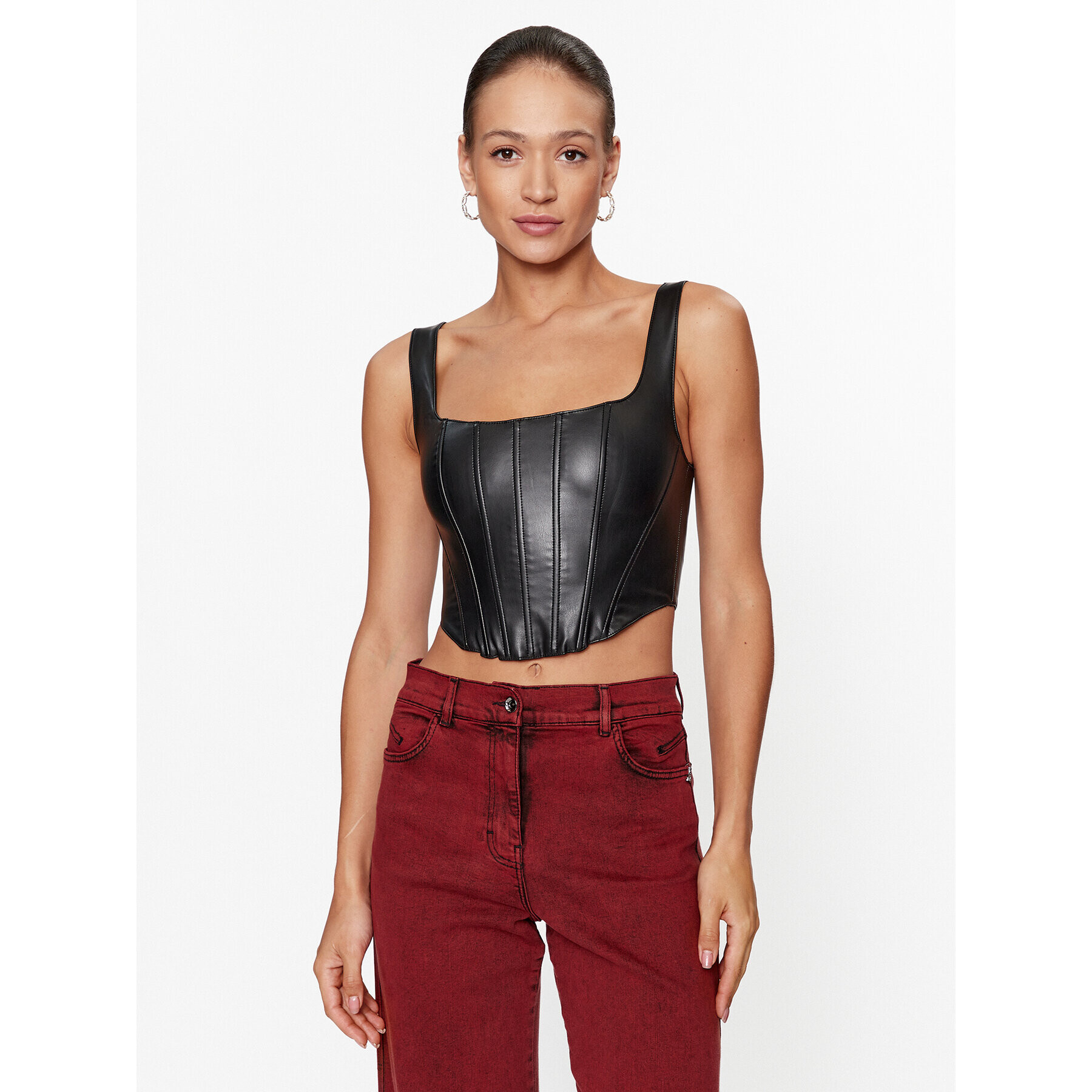 Guess топ W3BP39 K8S30 Черен Slim Fit - Pepit.bg