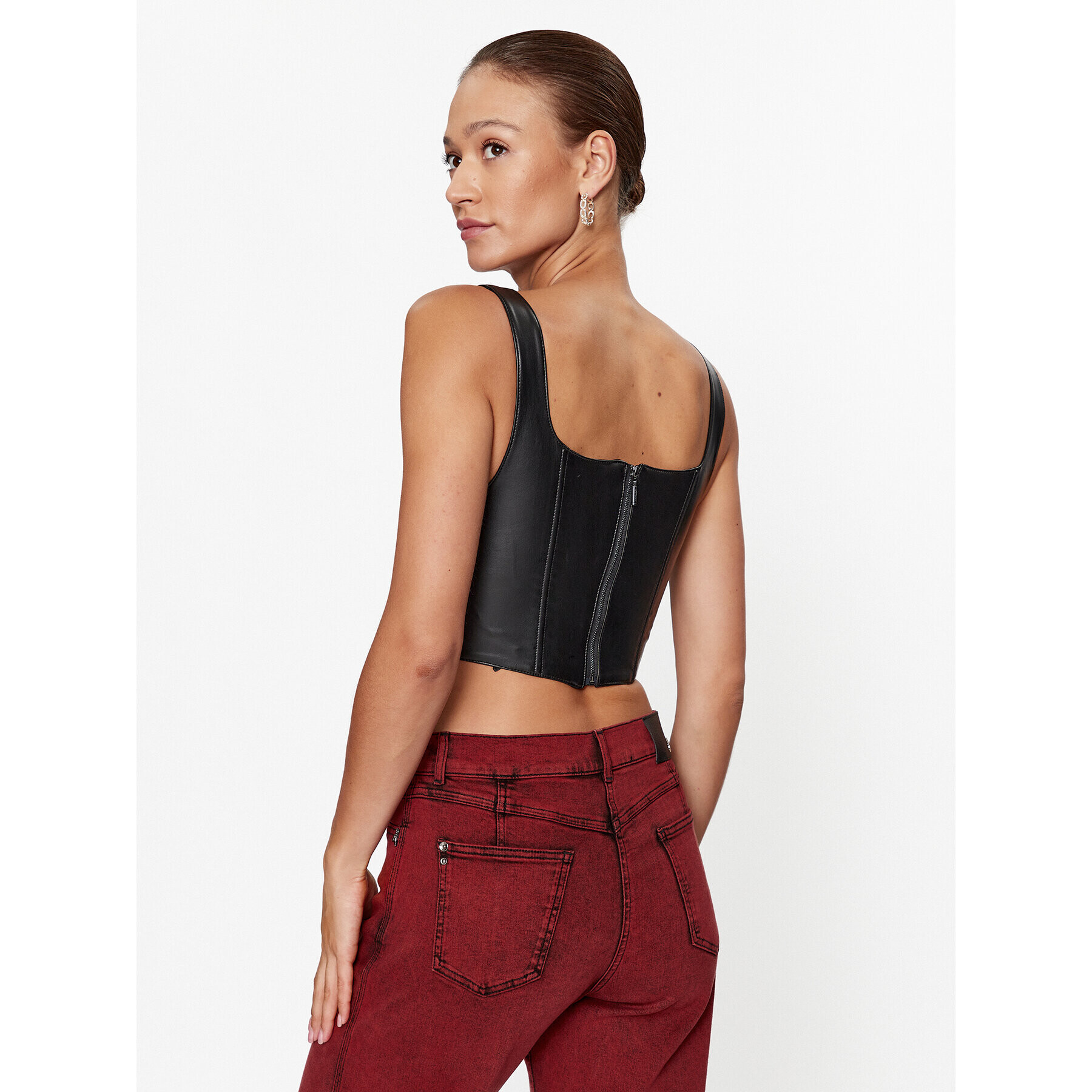 Guess топ W3BP39 K8S30 Черен Slim Fit - Pepit.bg