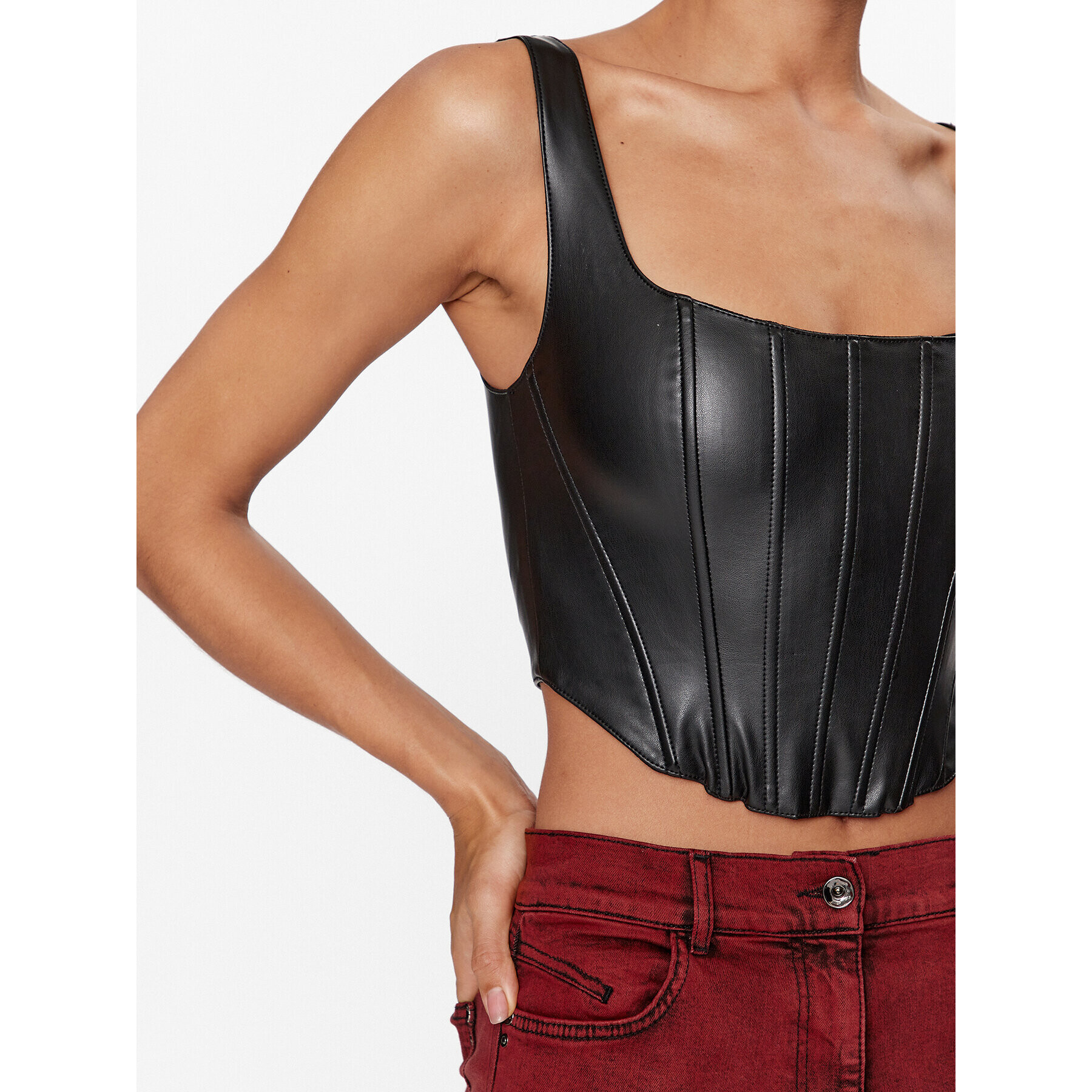 Guess топ W3BP39 K8S30 Черен Slim Fit - Pepit.bg