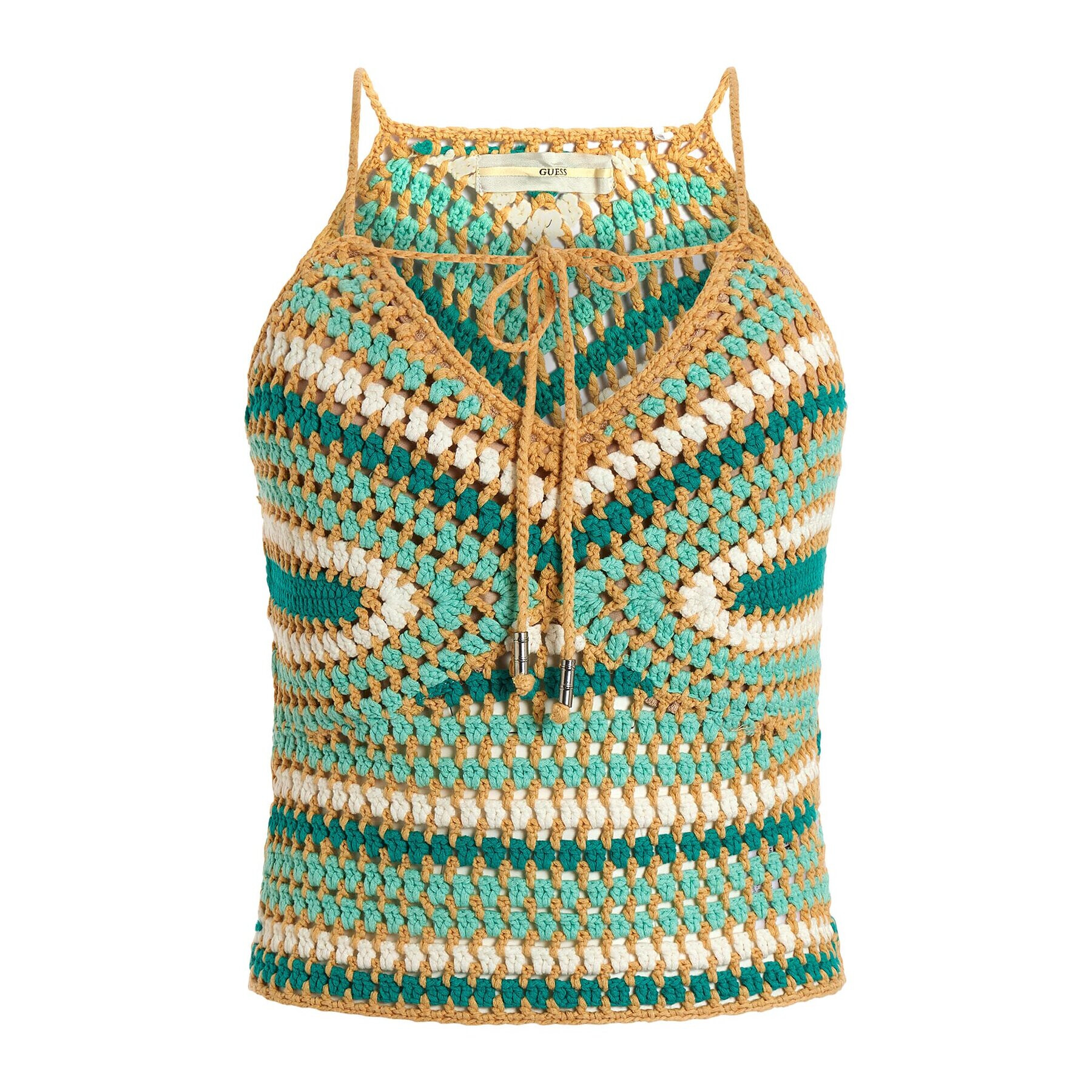 Guess топ W3GR29 Z36T0 Зелен Regular Fit - Pepit.bg