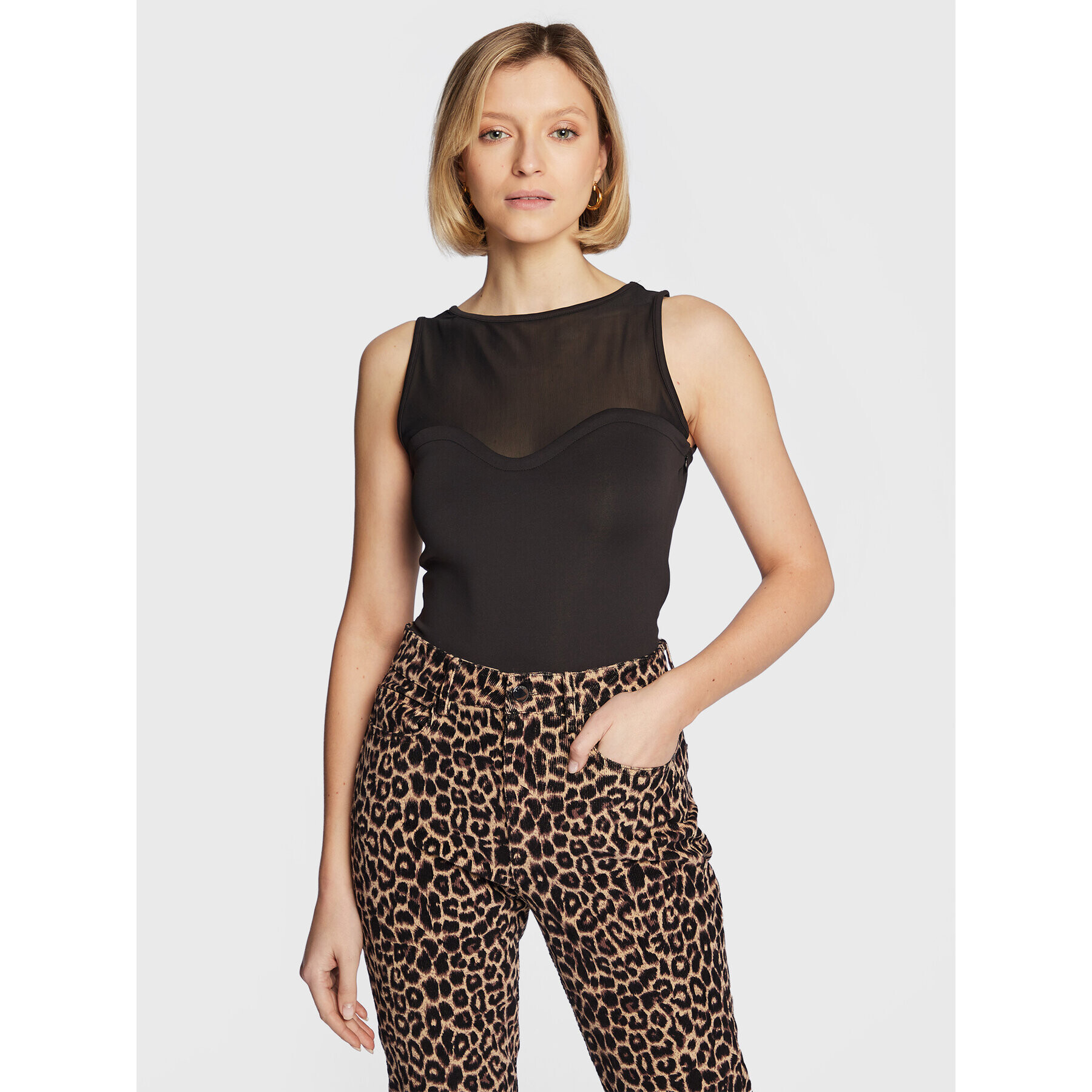 Guess топ W3RP29 KAZS0 Черен Slim Fit - Pepit.bg