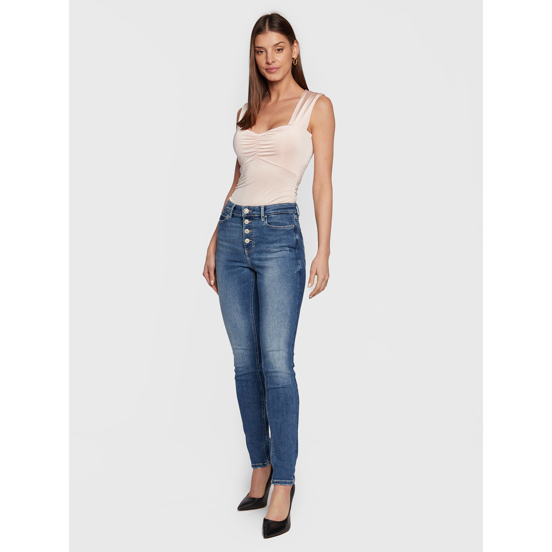 Guess топ W3RP43 K4JZ0 Розов Slim Fit - Pepit.bg