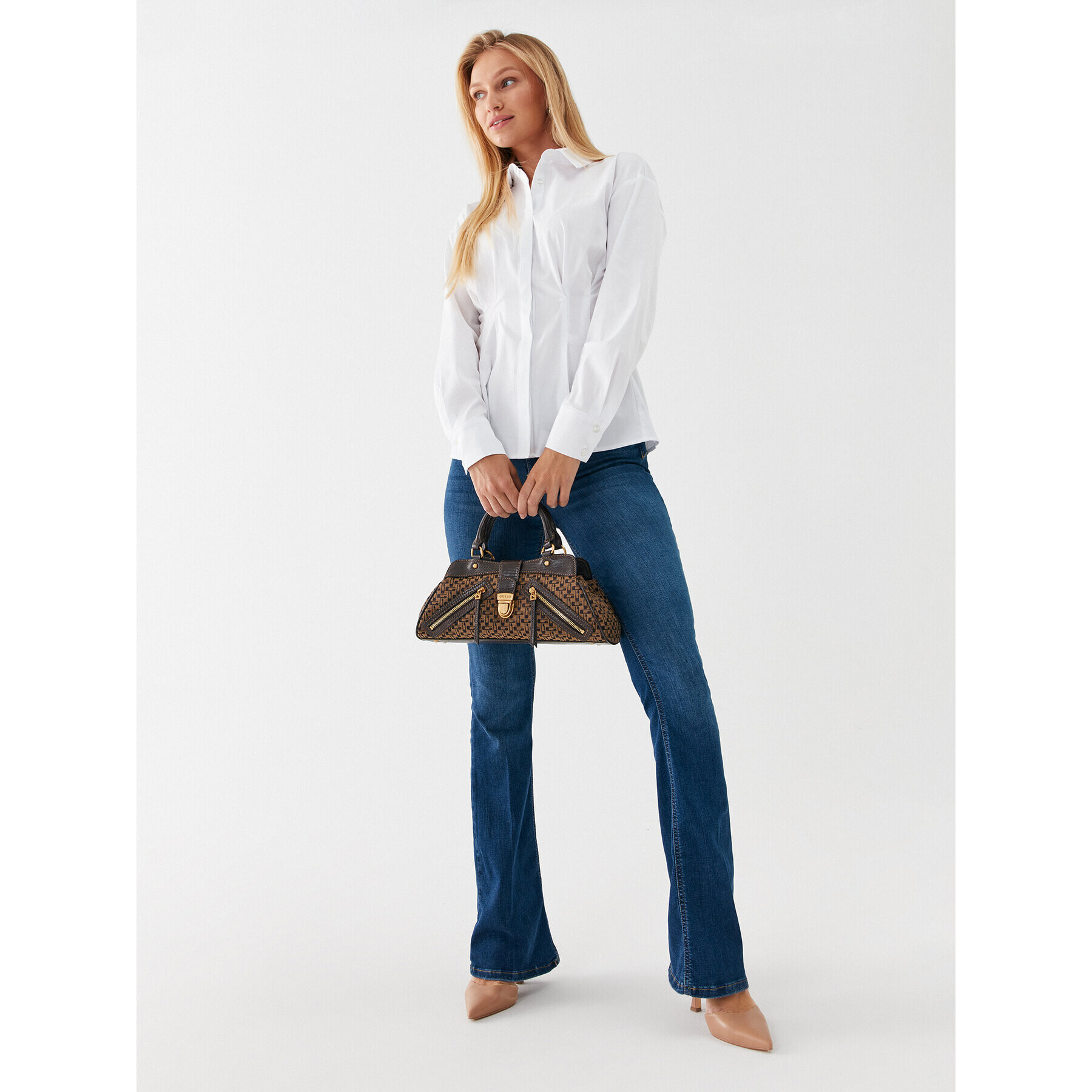 Guess Риза W3YH51 WE2Q0 Бял Regular Fit - Pepit.bg