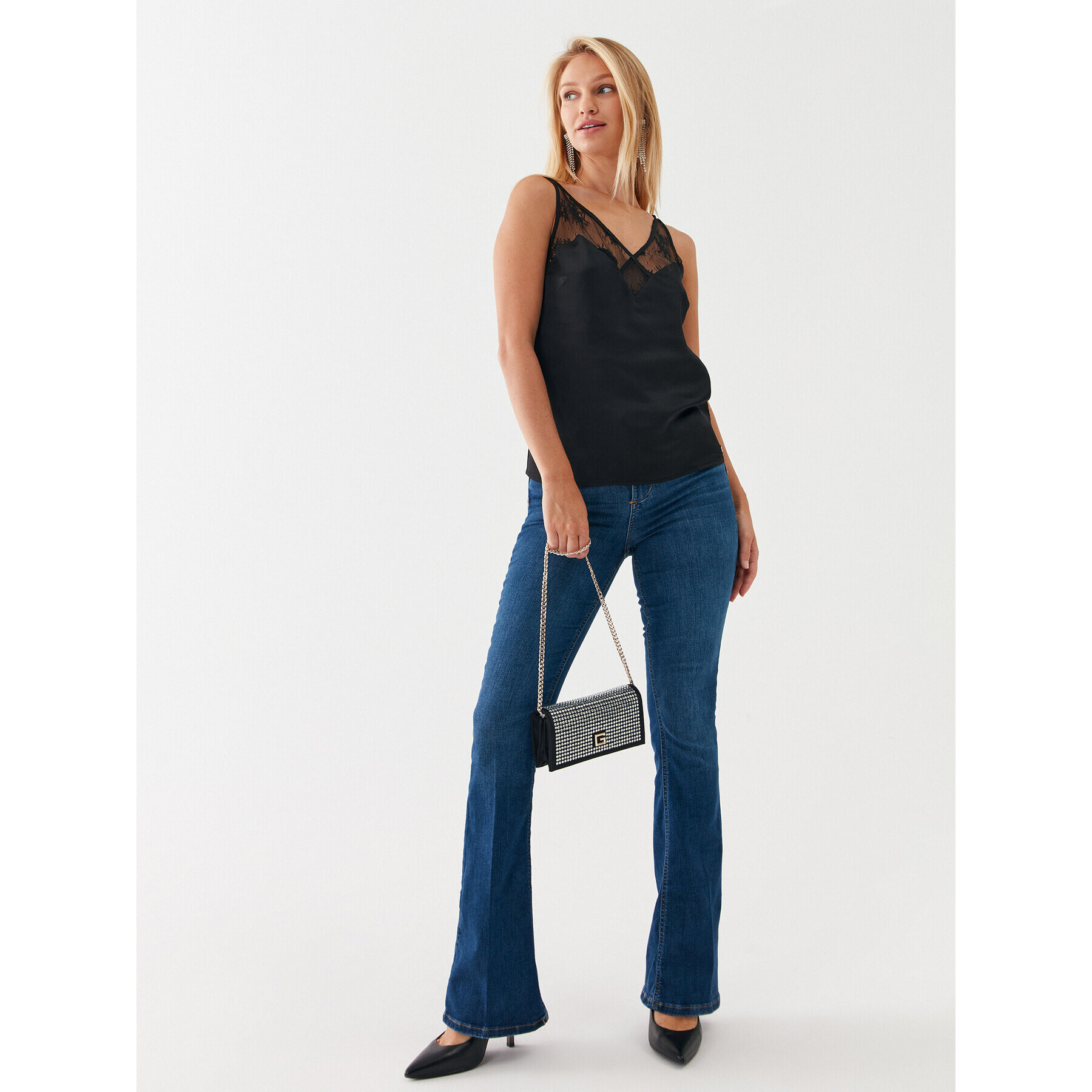 Guess топ W3YH55 WD8G2 Черен Regular Fit - Pepit.bg