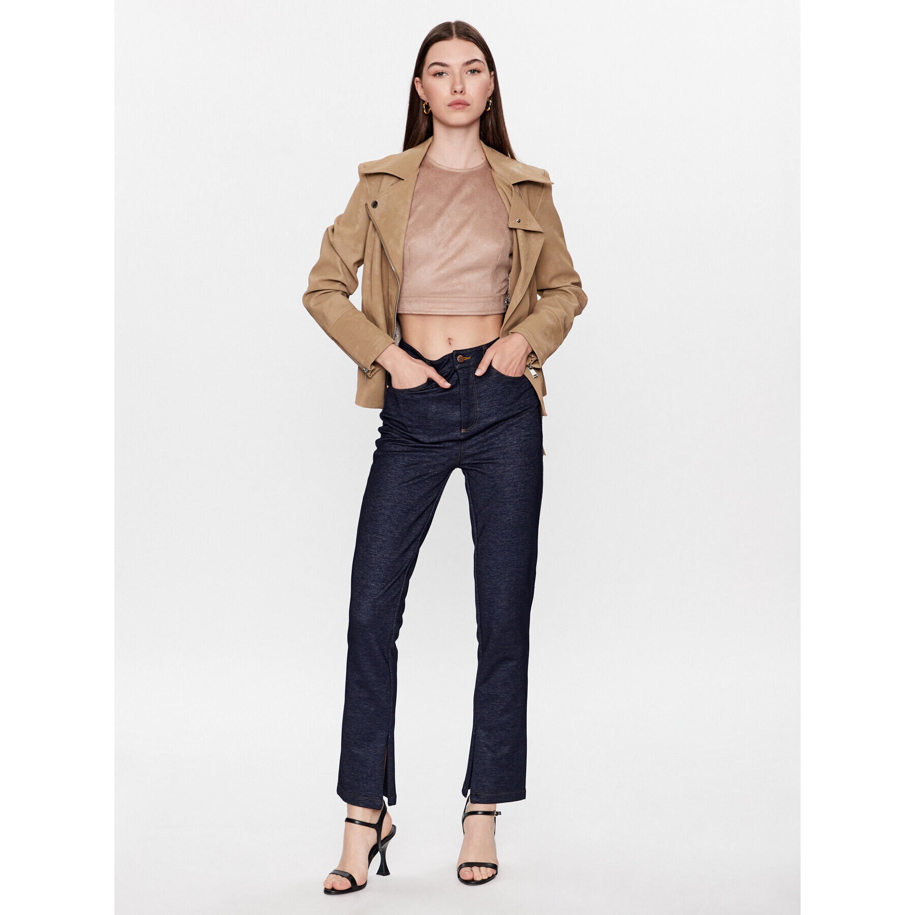 Guess топ W3YH56 WFIY0 Бежов Slim Fit - Pepit.bg