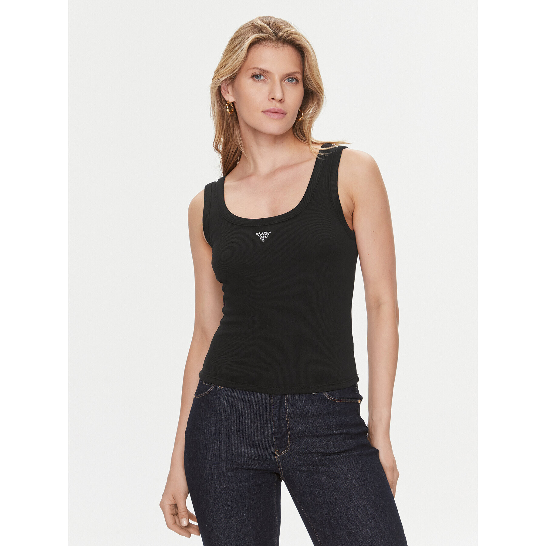 Guess топ W3YP68 KA0H1 Черен Regular Fit - Pepit.bg