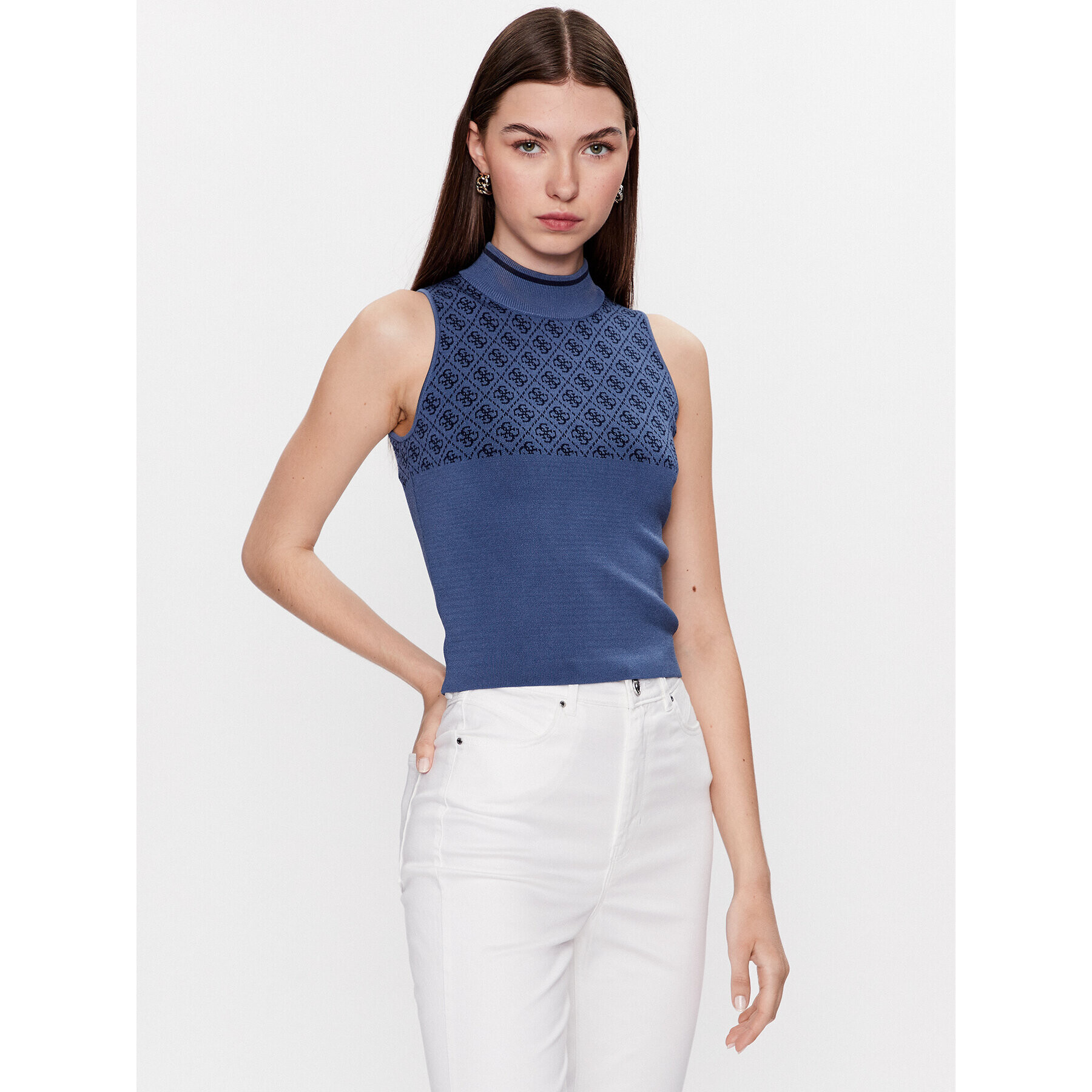 Guess топ W3YR26 Z37K0 Тъмносин Slim Fit - Pepit.bg
