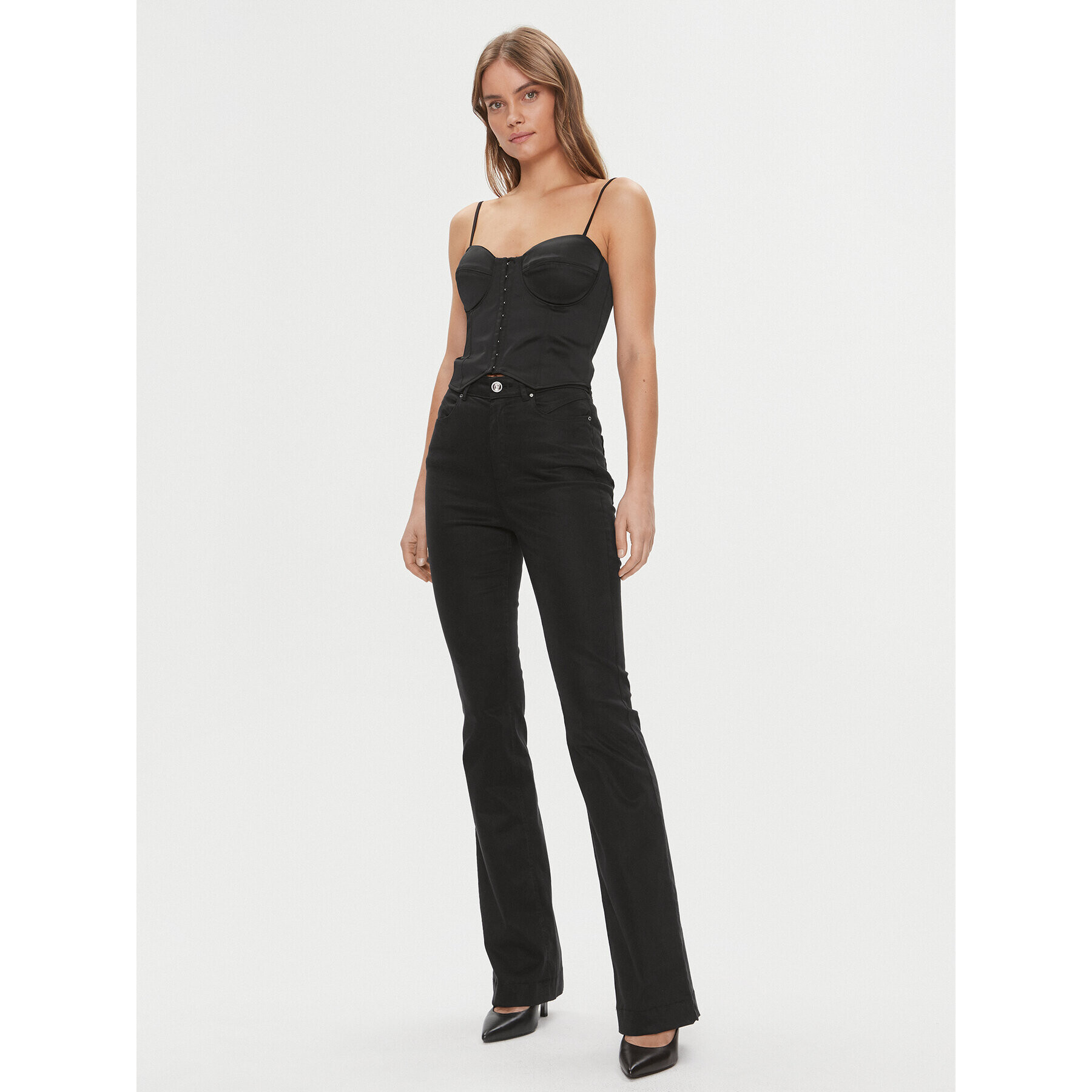 Guess топ W4RH17 WD1R2 Черен Slim Fit - Pepit.bg