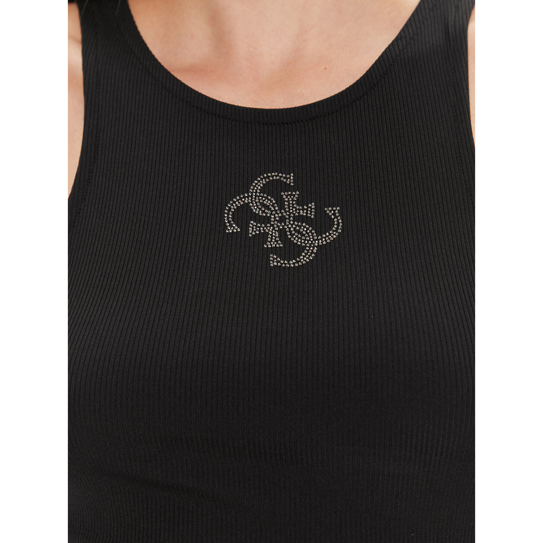 Guess топ W4RP43 KAZH2 Черен Slim Fit - Pepit.bg