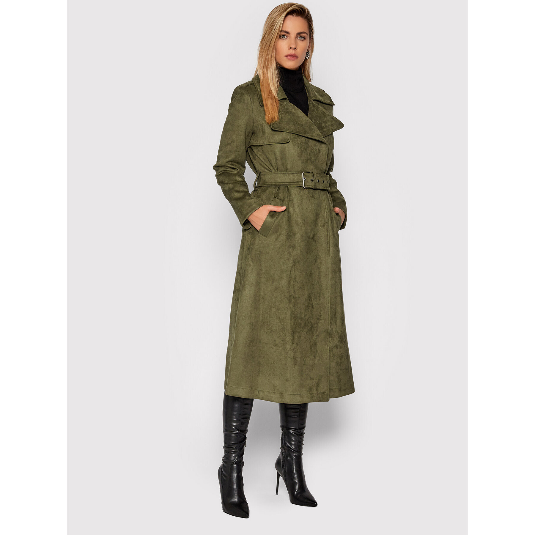 Guess Тренч Baraa W1BL35 WE4T0 Зелен Slim Fit - Pepit.bg