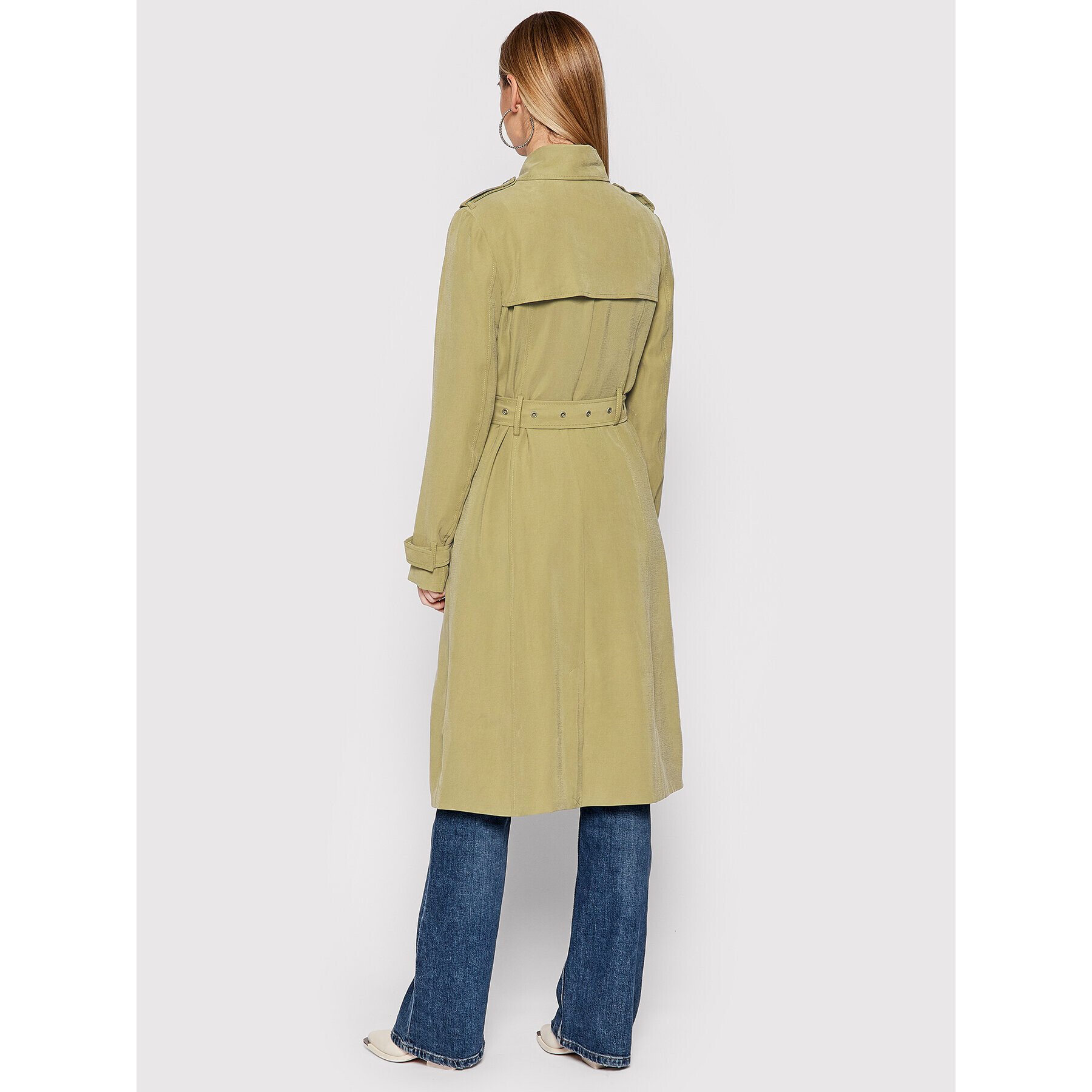 Guess Тренч Gemma W2RL02 WE0K0 Зелен Slim Fit - Pepit.bg