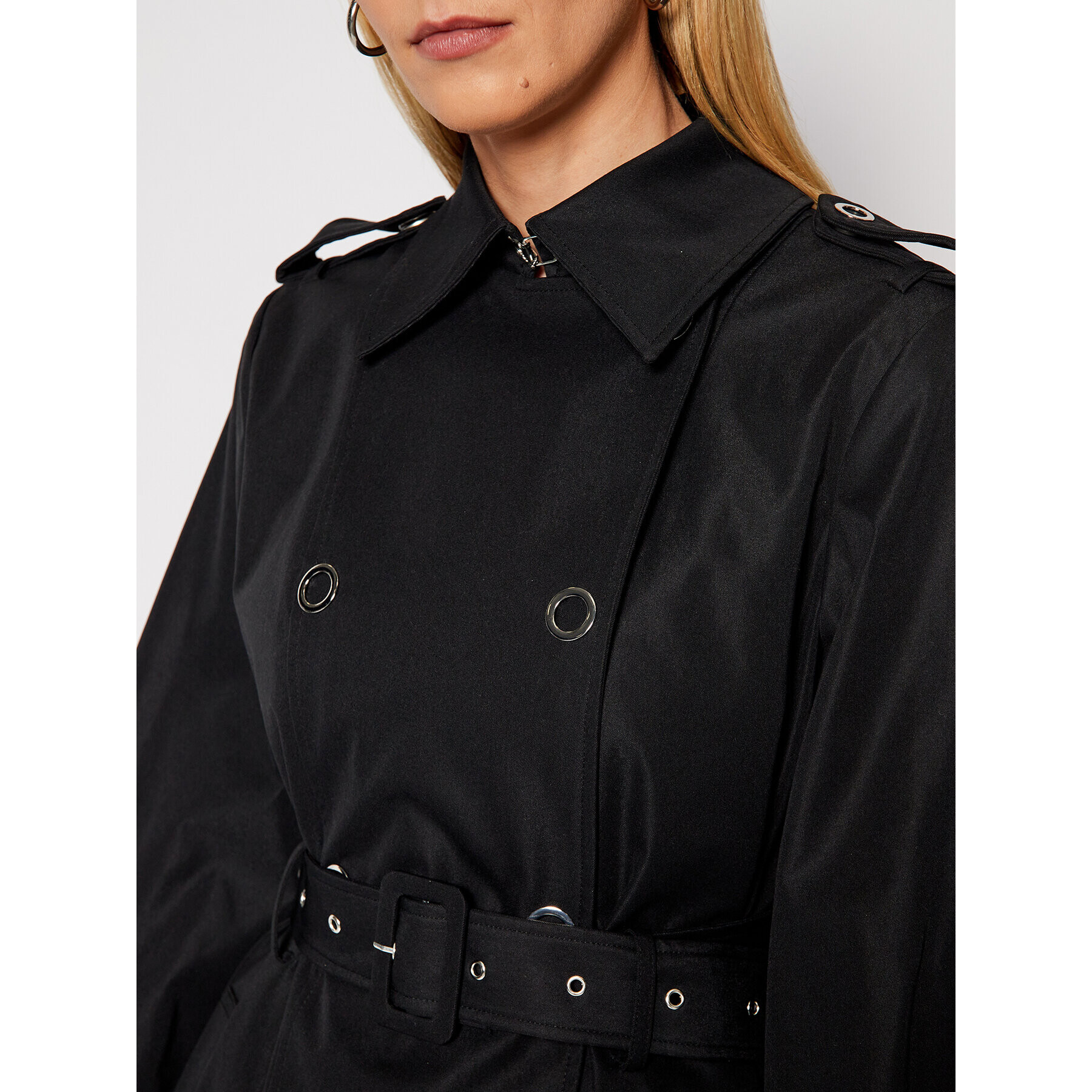 Guess Тренч Peggy W1RL00 WDO40 Черен Regular Fit - Pepit.bg