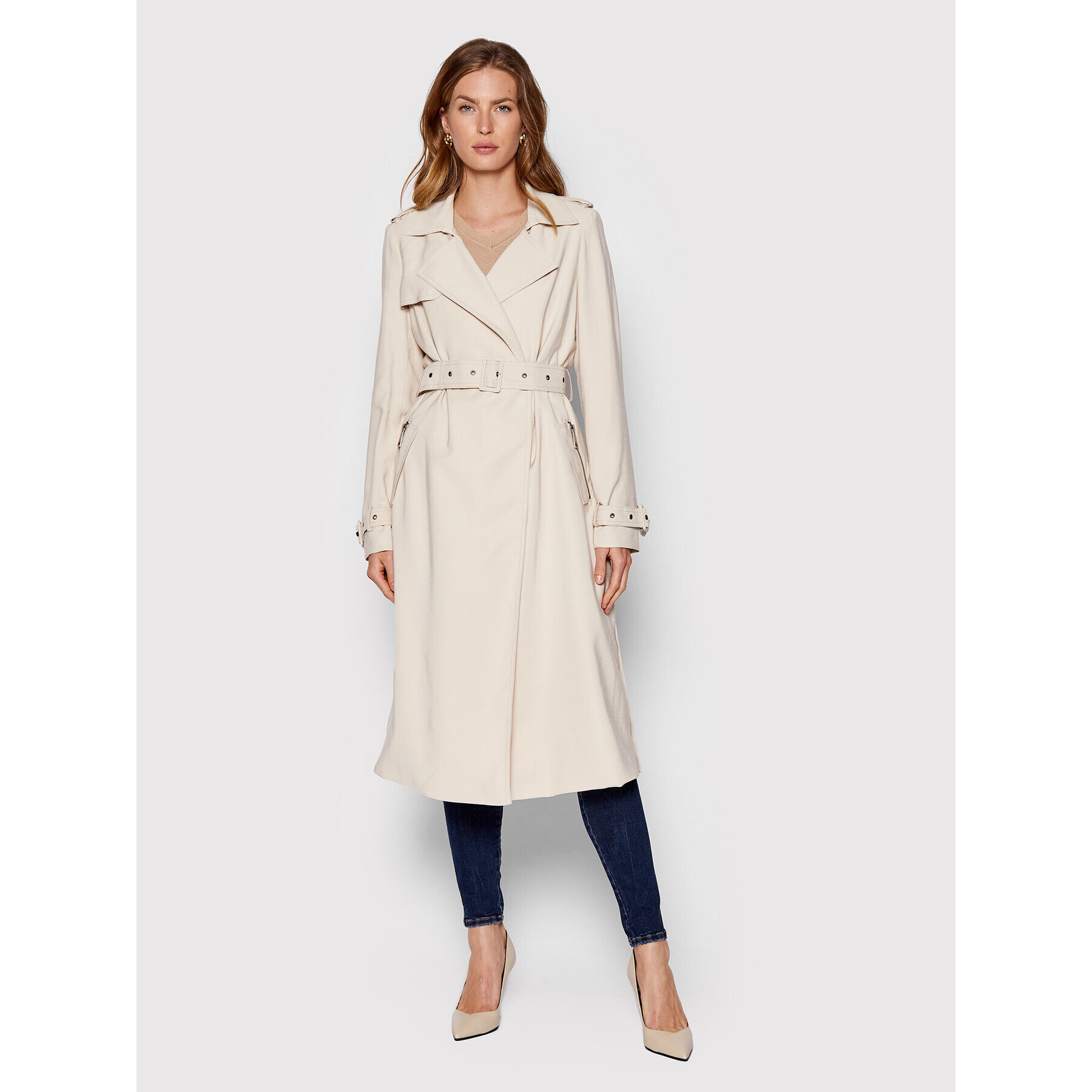 Guess Тренч W2YL22 WE0K0 Бежов Regular Fit - Pepit.bg
