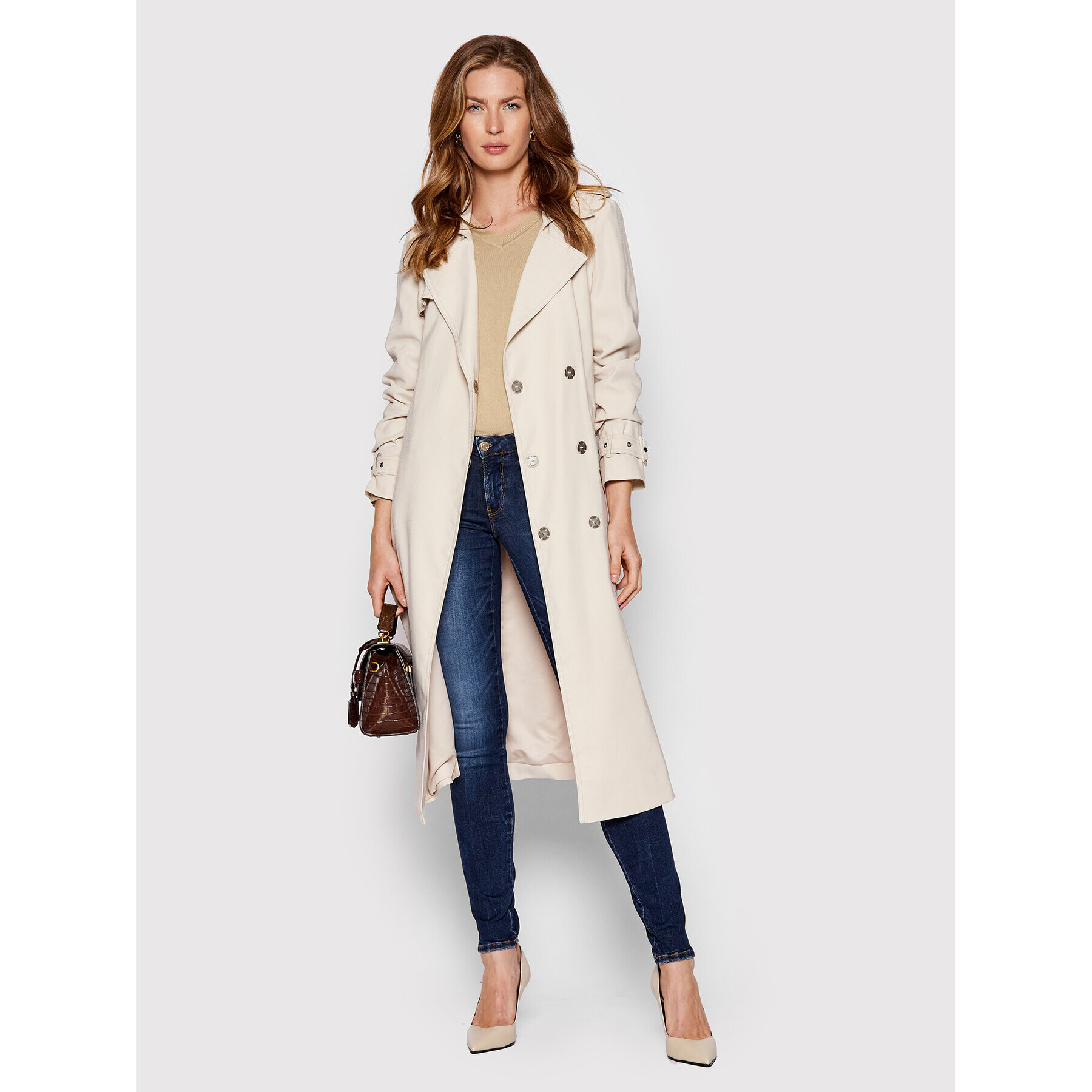 Guess Тренч W2YL22 WE0K0 Бежов Regular Fit - Pepit.bg