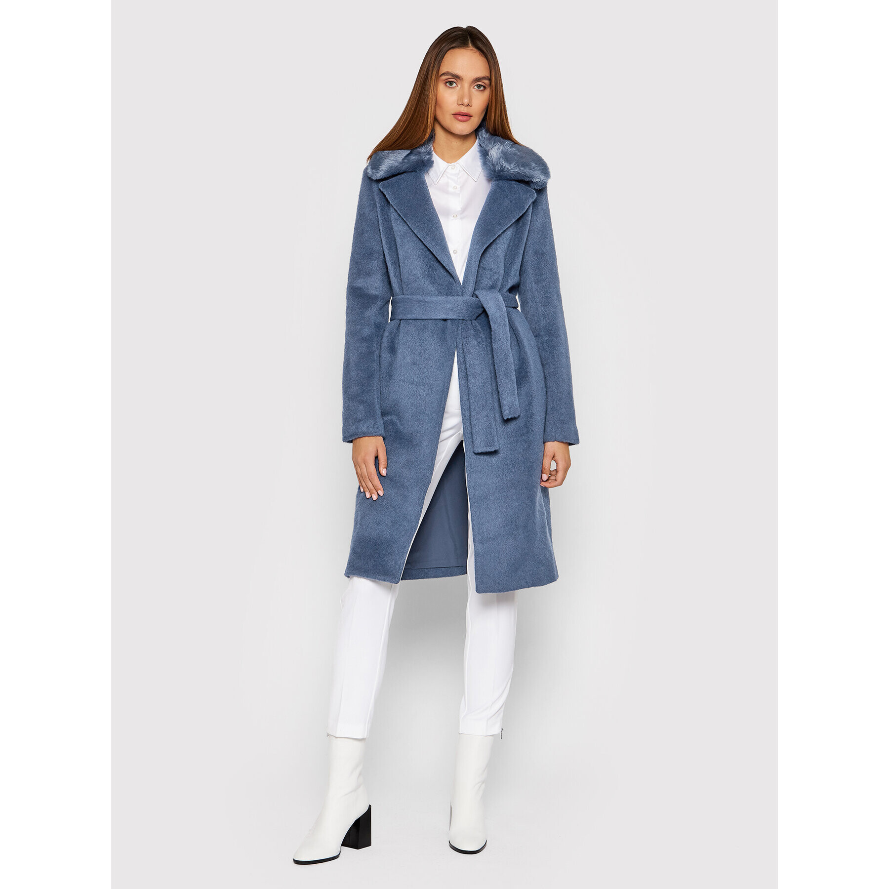 Guess Вълнено палто Brenda W1BL11 WE4B0 Син Regular Fit - Pepit.bg