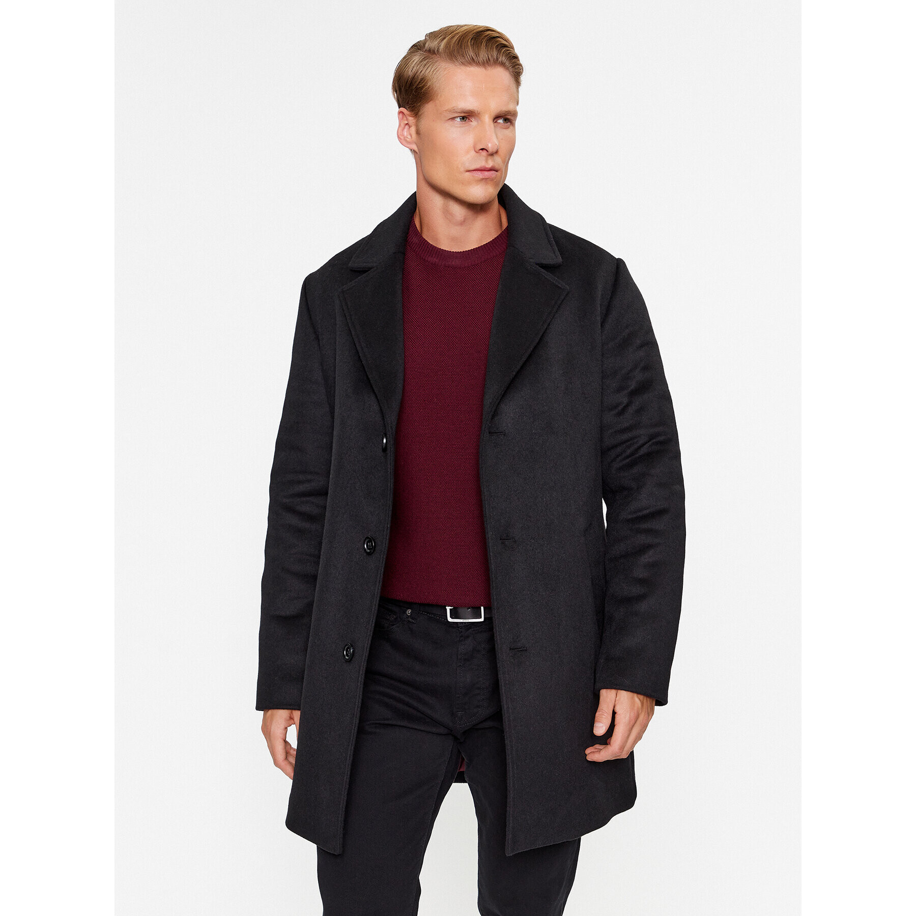 Guess Вълнено палто M3BL35 WFPB0 Черен Regular Fit - Pepit.bg