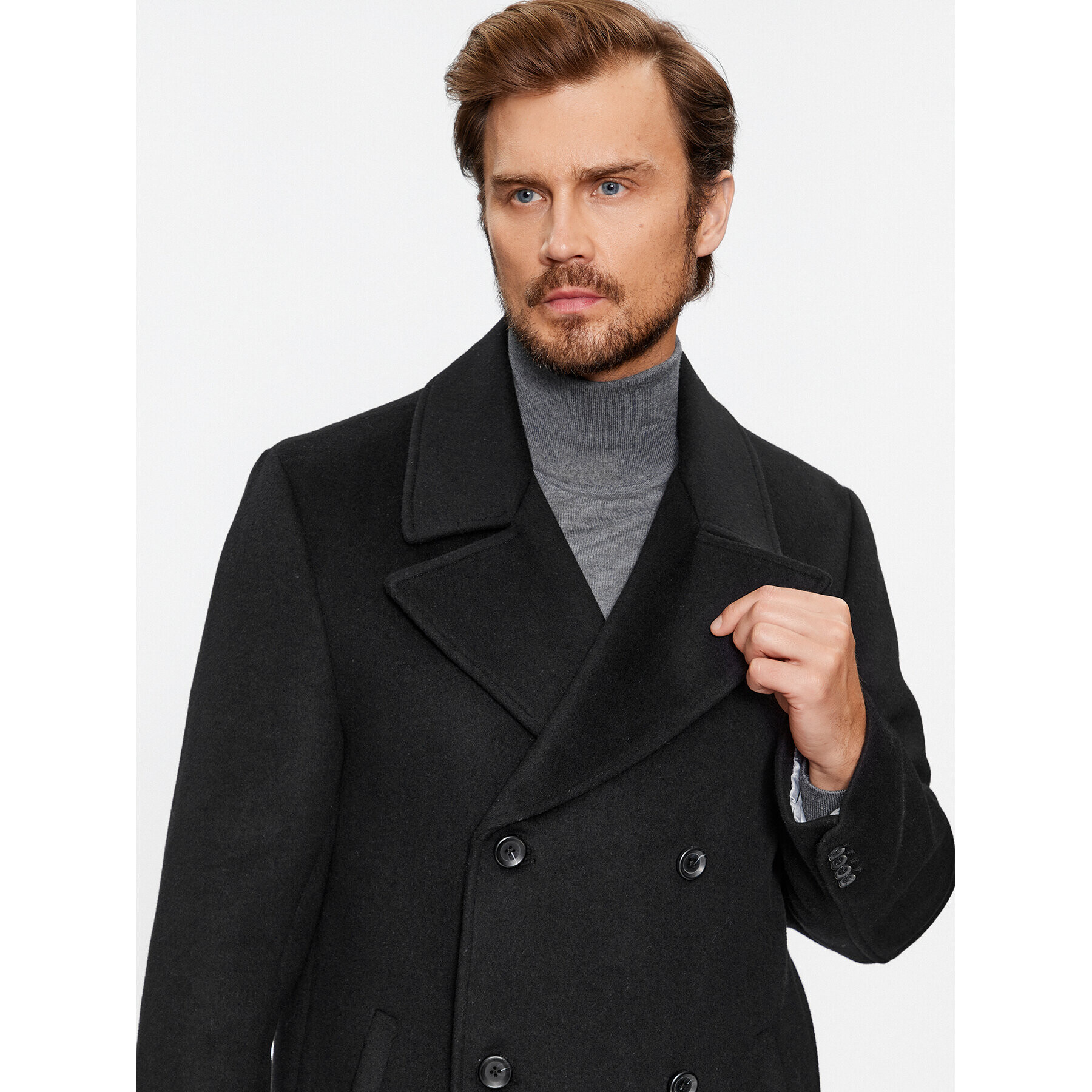 Guess Вълнено палто M3BL40 WFO00 Черен Regular Fit - Pepit.bg