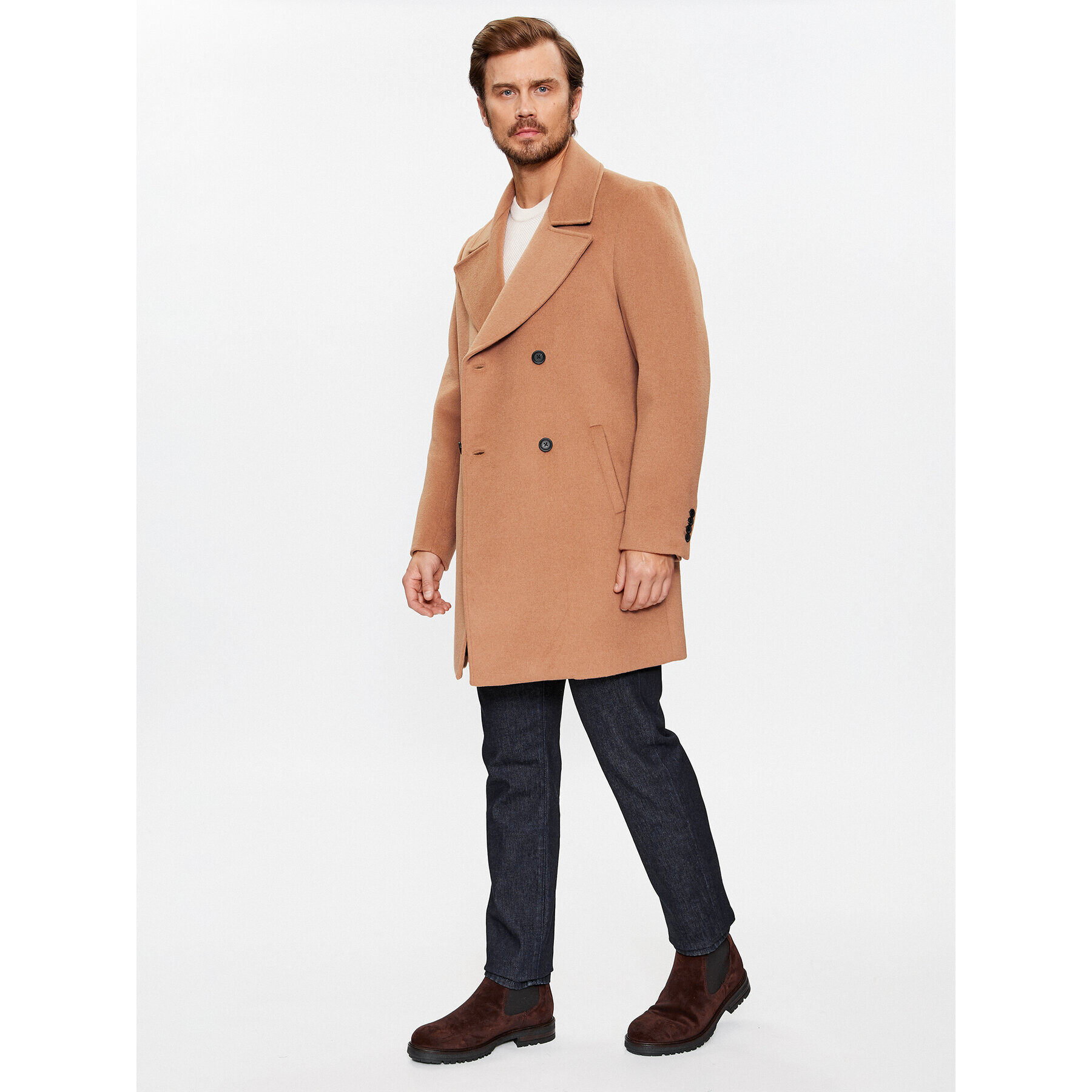 Guess Вълнено палто M3BL40 WFO00 Кафяв Regular Fit - Pepit.bg