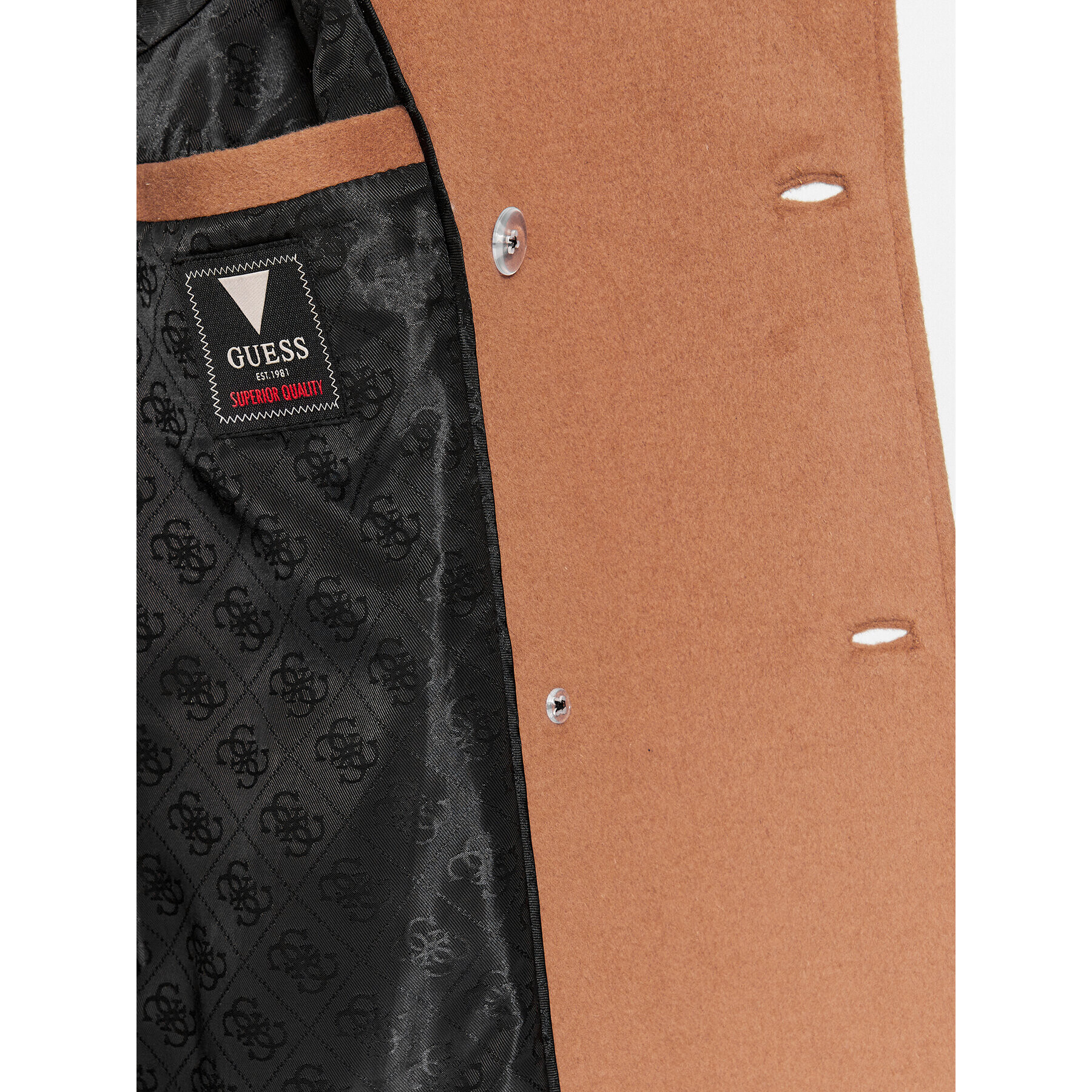 Guess Вълнено палто M3BL40 WFO00 Кафяв Regular Fit - Pepit.bg