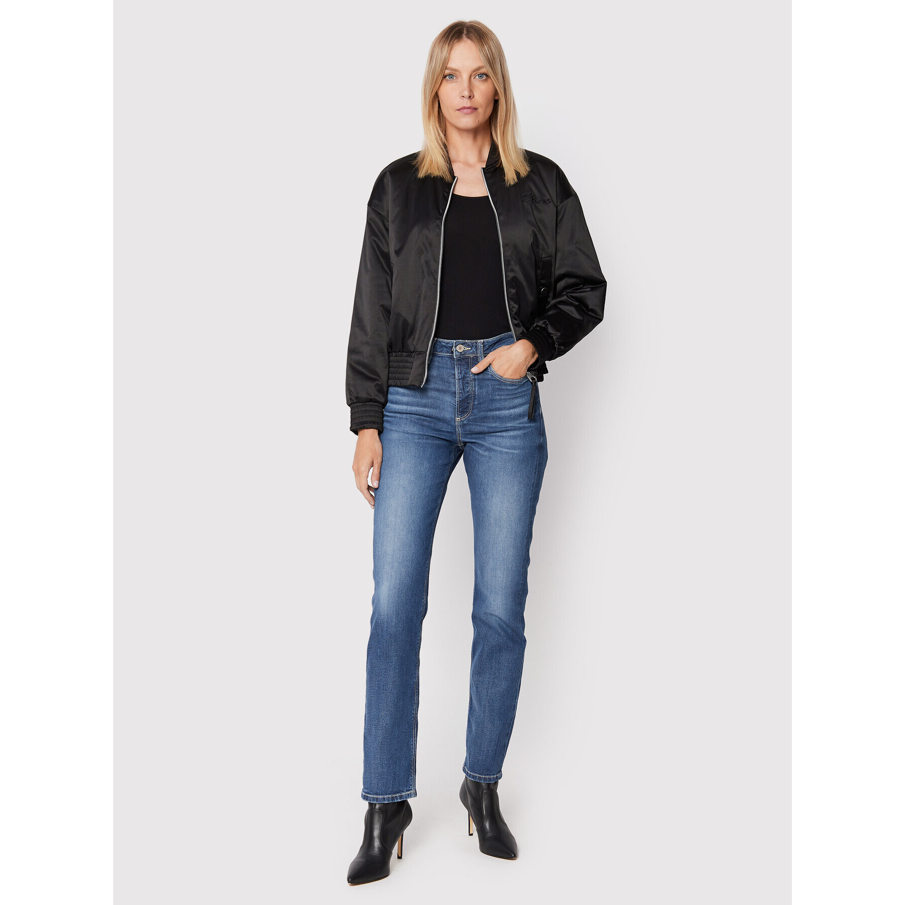 Guess Яке бомбър Alexia W2YL03 WERA2 Черен Regular Fit - Pepit.bg