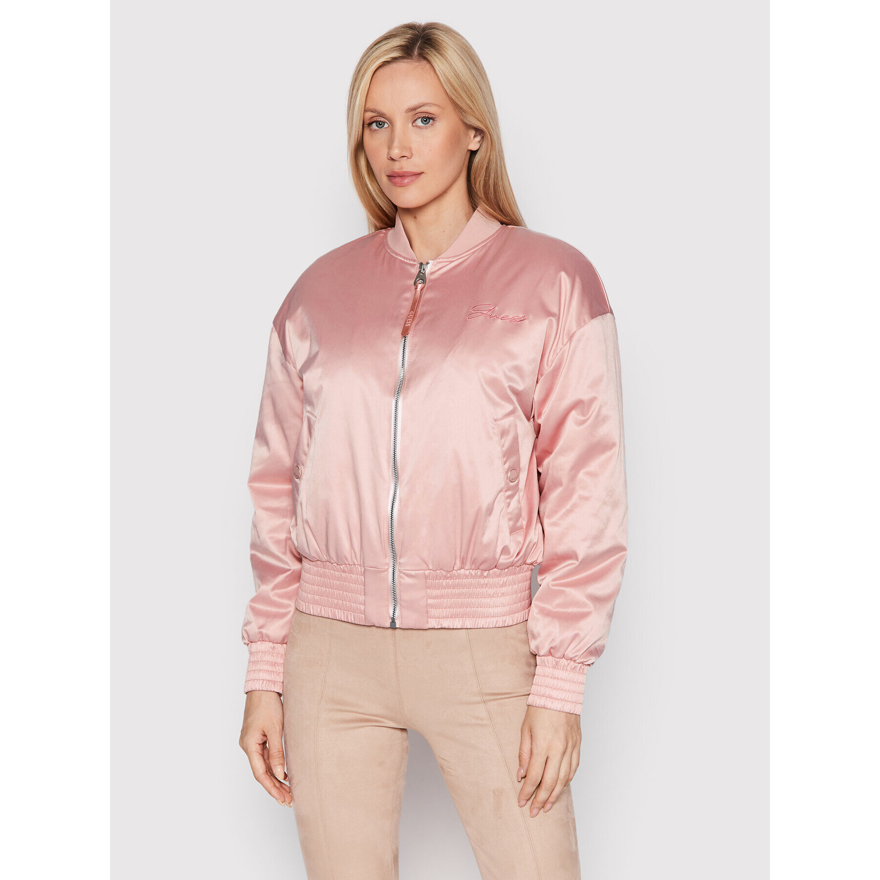 Guess Яке бомбър Alexia W2YL03 WERA2 Розов Regular Fit - Pepit.bg