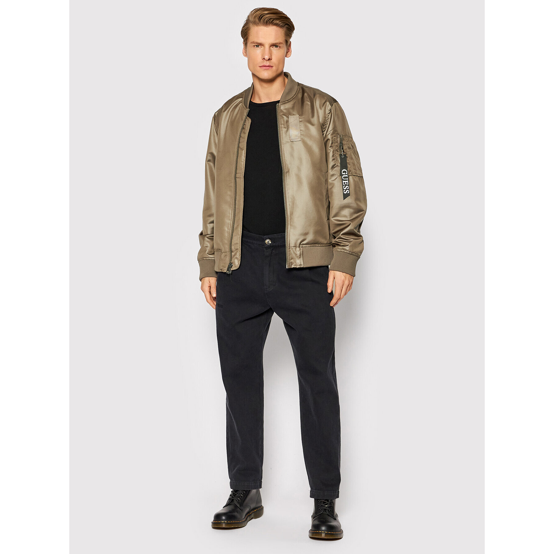 Guess Яке бомбър Es Satin M1GL01 R81M2 Кафяв Relaxed Fit - Pepit.bg
