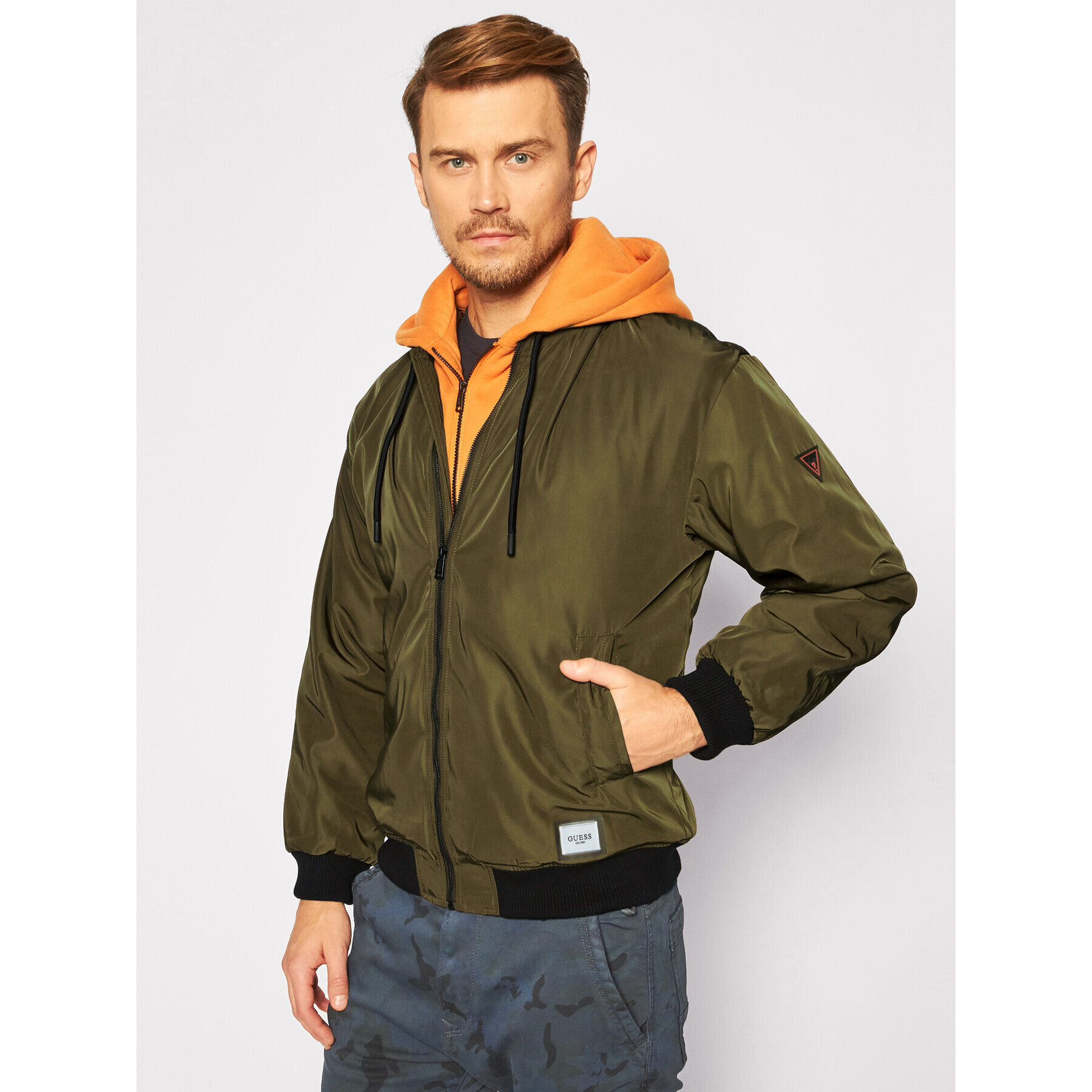Guess Яке бомбър M0BL60 WDCF0 Зелен Regular Fit - Pepit.bg