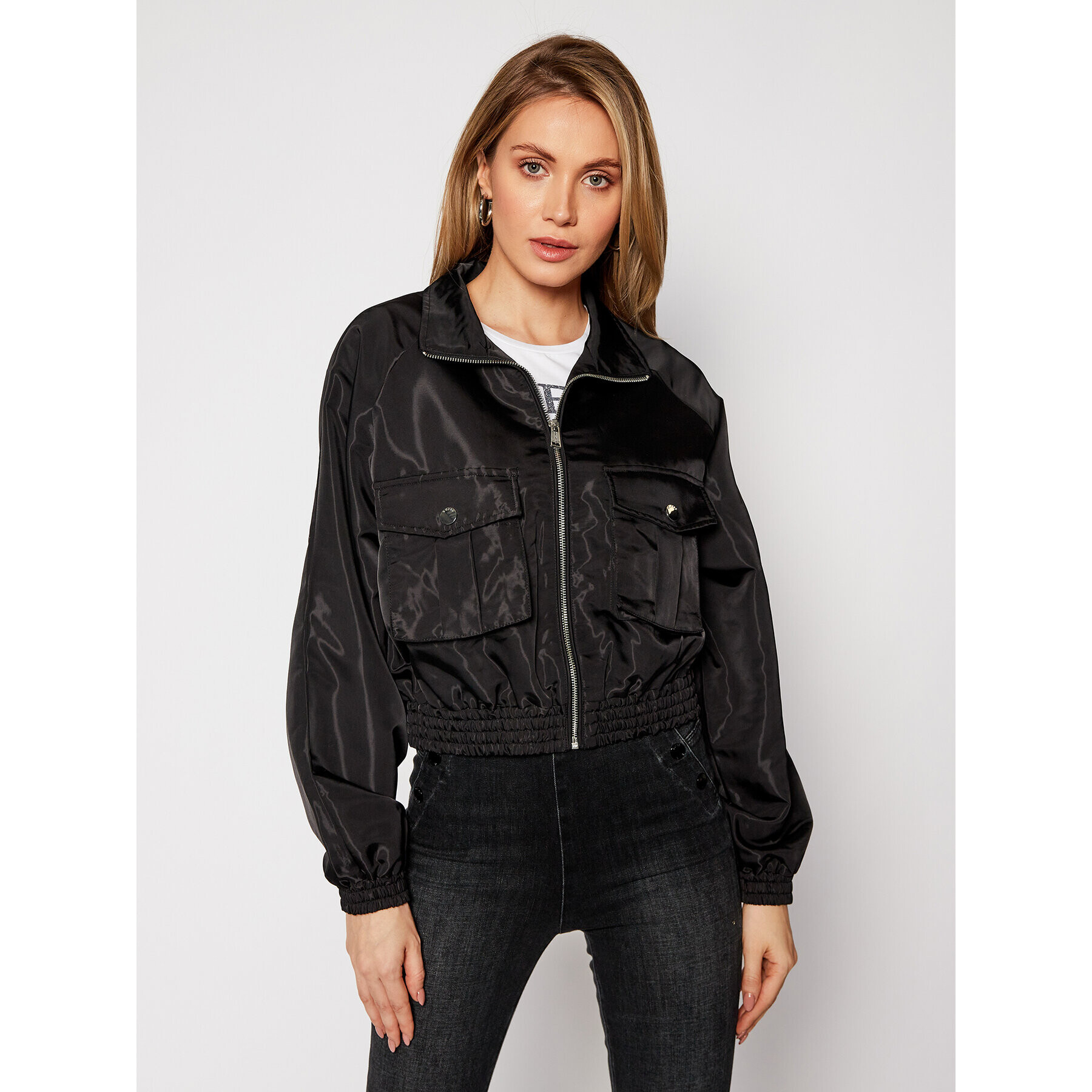 Guess Яке бомбър W1RL84 WDOG2 Черен Regular Fit - Pepit.bg