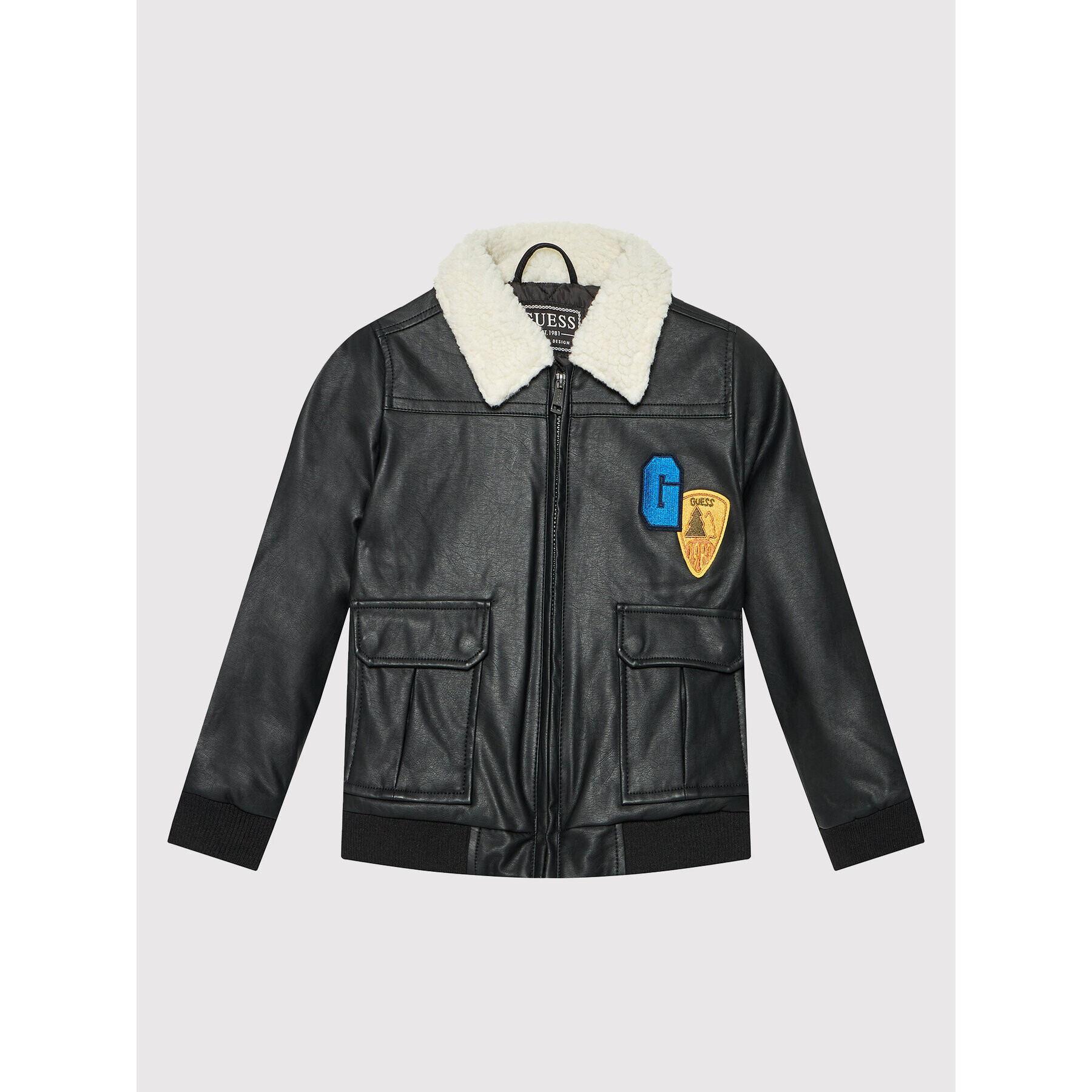Guess Яке от имитация на кожа L1BL03 WE910 Черен Regular Fit - Pepit.bg