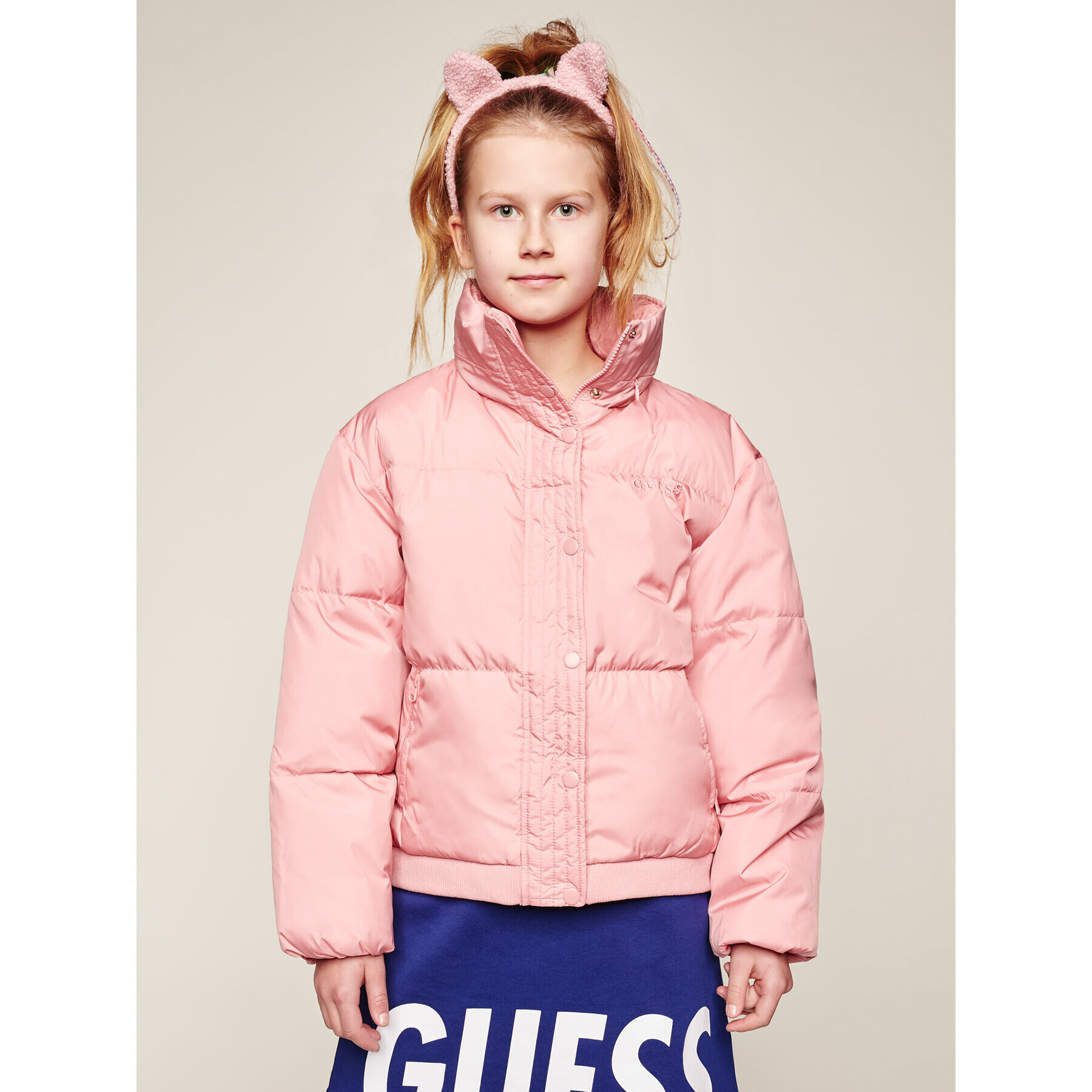 Guess Зимно яке J94L08 WANL0 Розов Oversize - Pepit.bg
