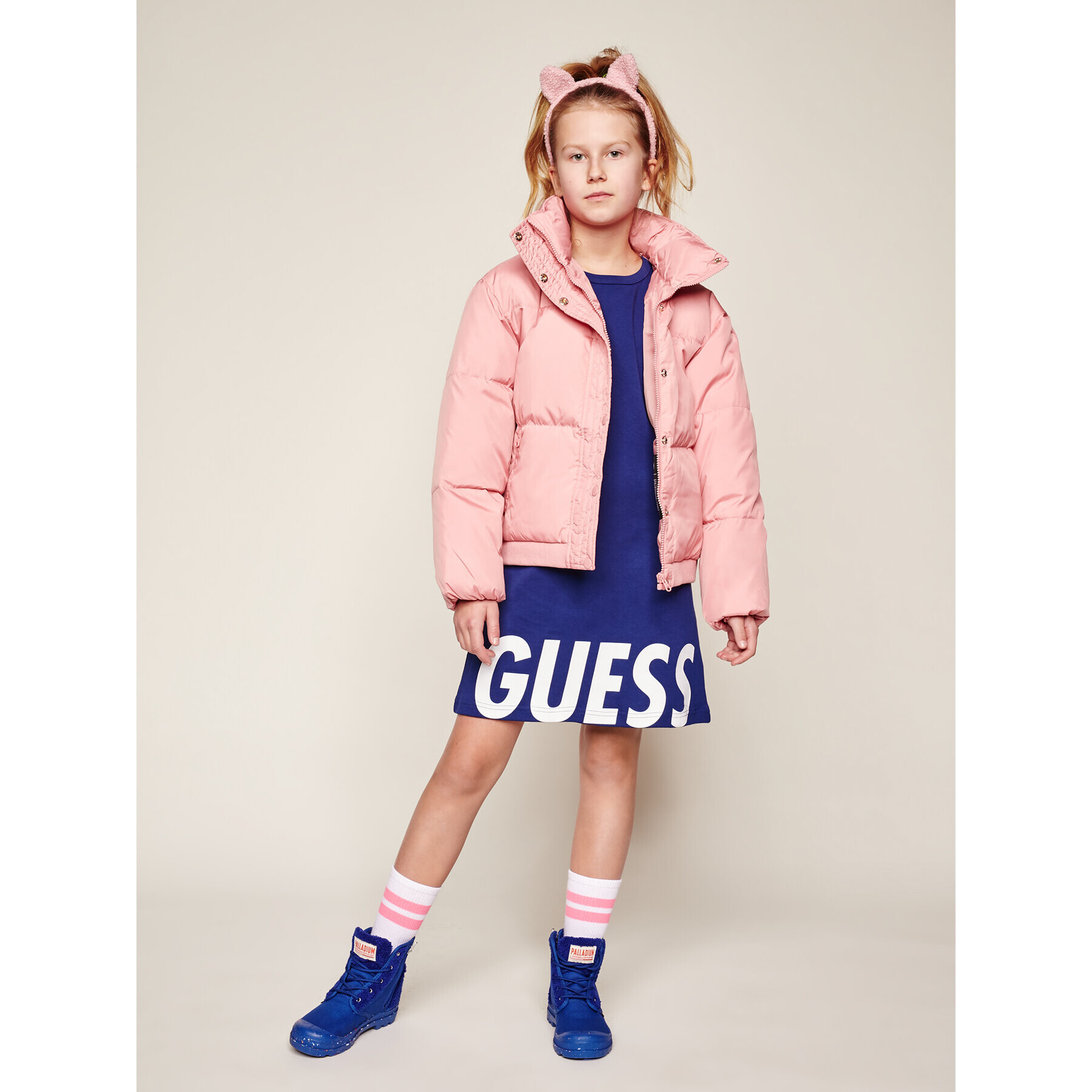 Guess Зимно яке J94L08 WANL0 Розов Oversize - Pepit.bg