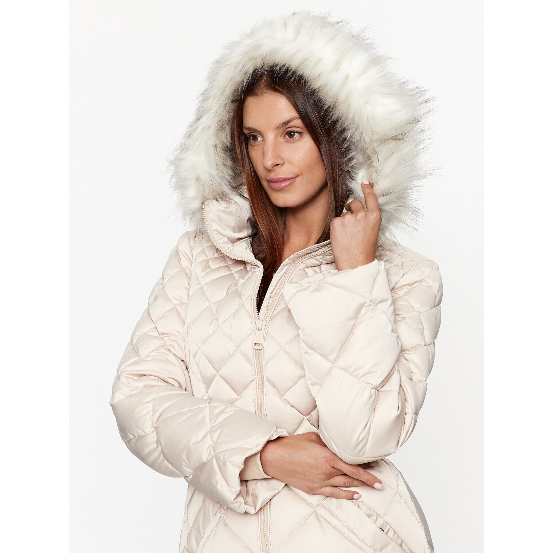 Guess Зимно палто W3BL36 WEX52 Бежов Regular Fit - Pepit.bg