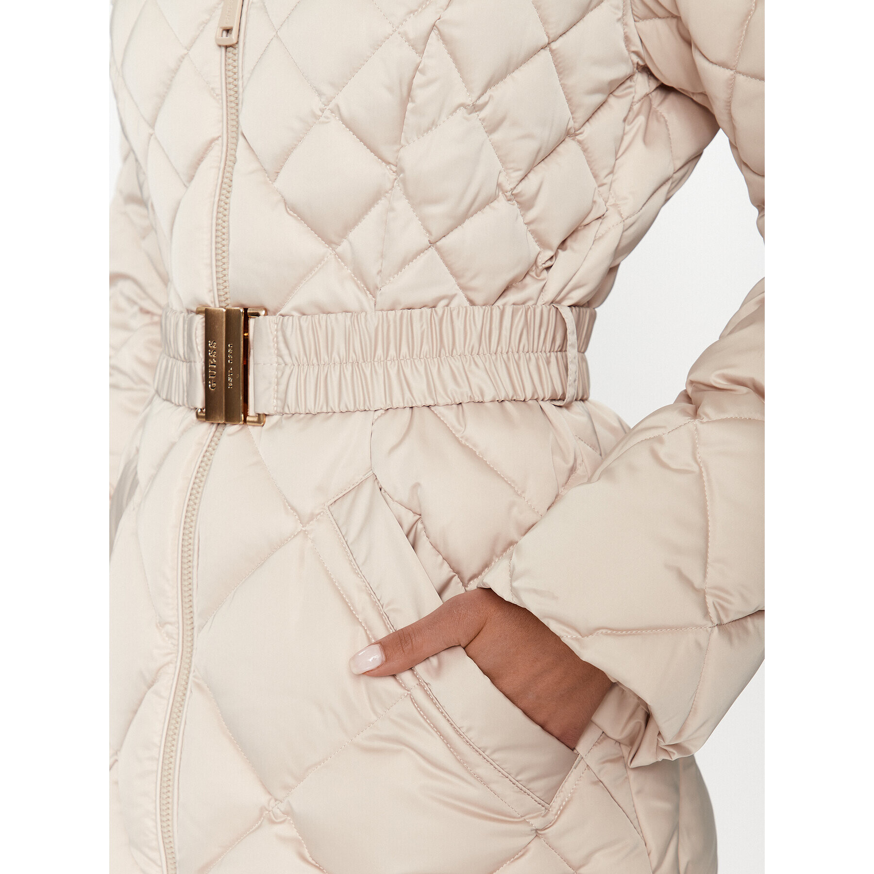 Guess Зимно палто W3BL36 WEX52 Бежов Regular Fit - Pepit.bg