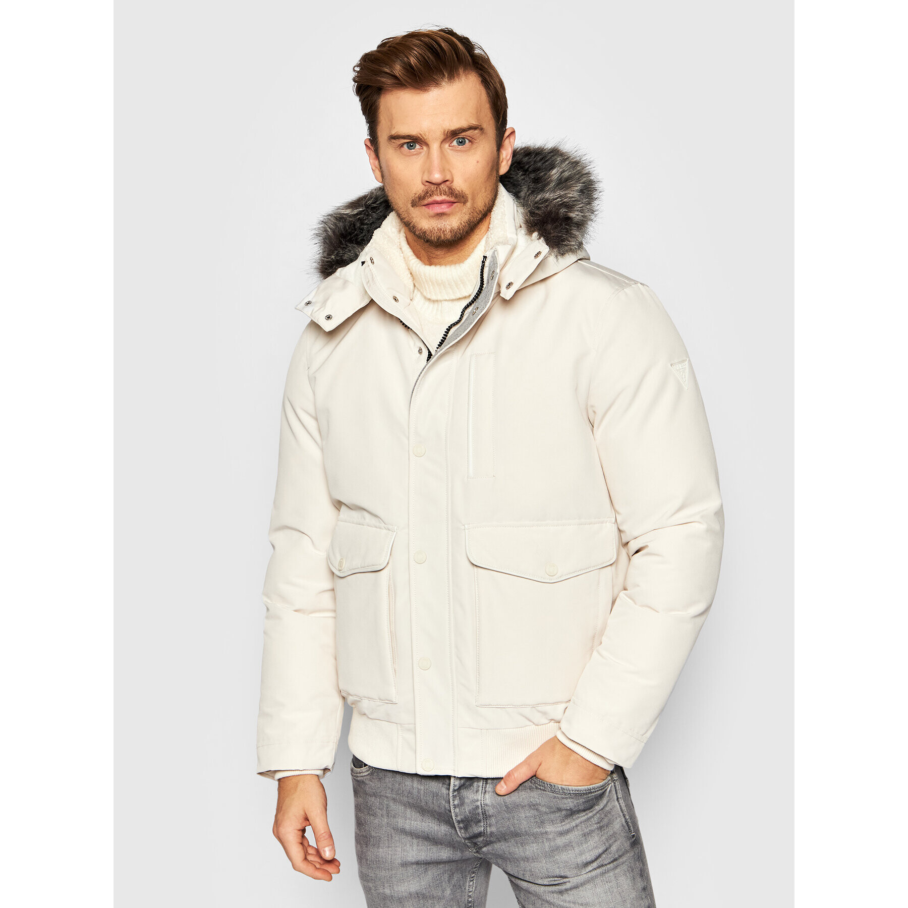 Guess Зимно яке M1BL24 WE6Z2 Бежов Regular Fit - Pepit.bg