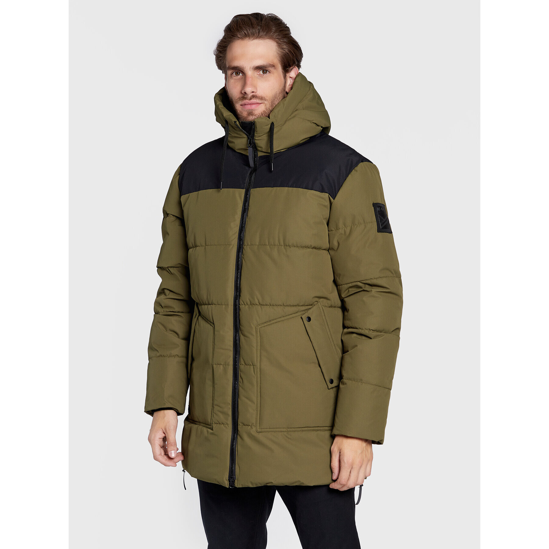 Halti Пухено яке Linjat 065-0419 Зелен Regular Fit - Pepit.bg