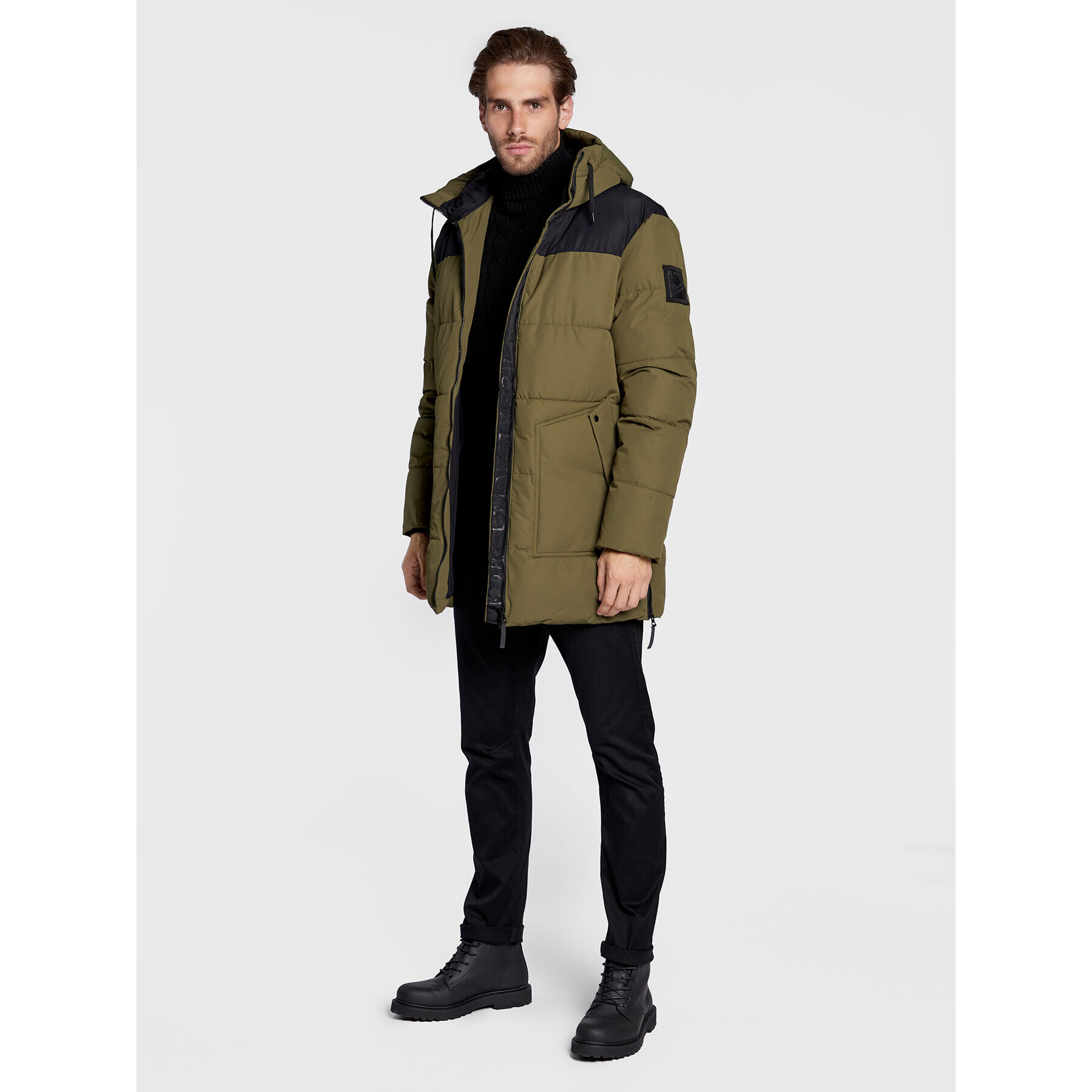 Halti Пухено яке Linjat 065-0419 Зелен Regular Fit - Pepit.bg