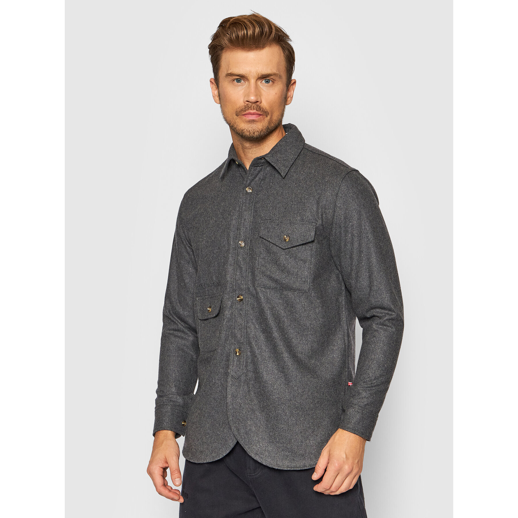 Han Kjøbenhavn Риза M-130400 Сив Regular Fit - Pepit.bg