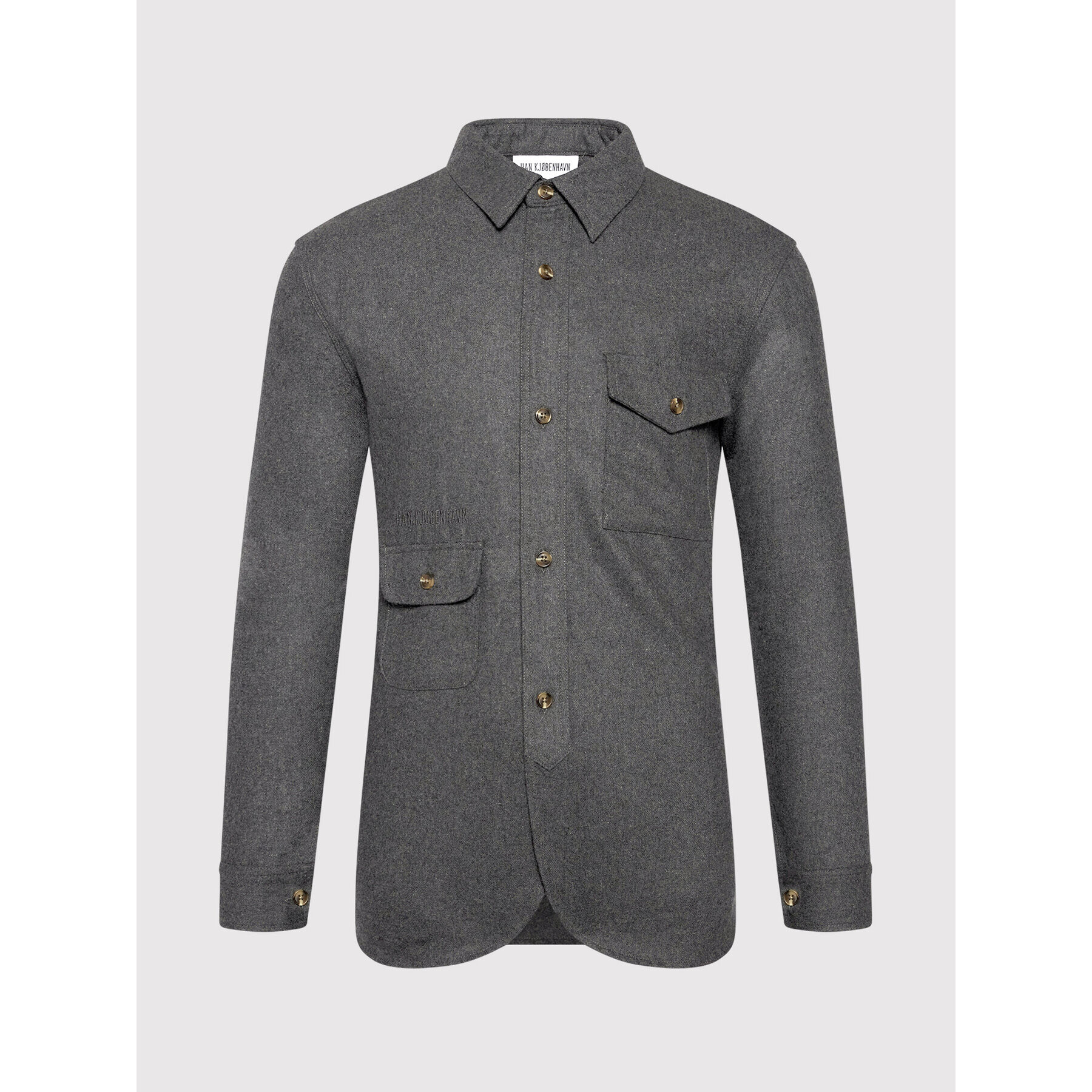 Han Kjøbenhavn Риза M-130400 Сив Regular Fit - Pepit.bg