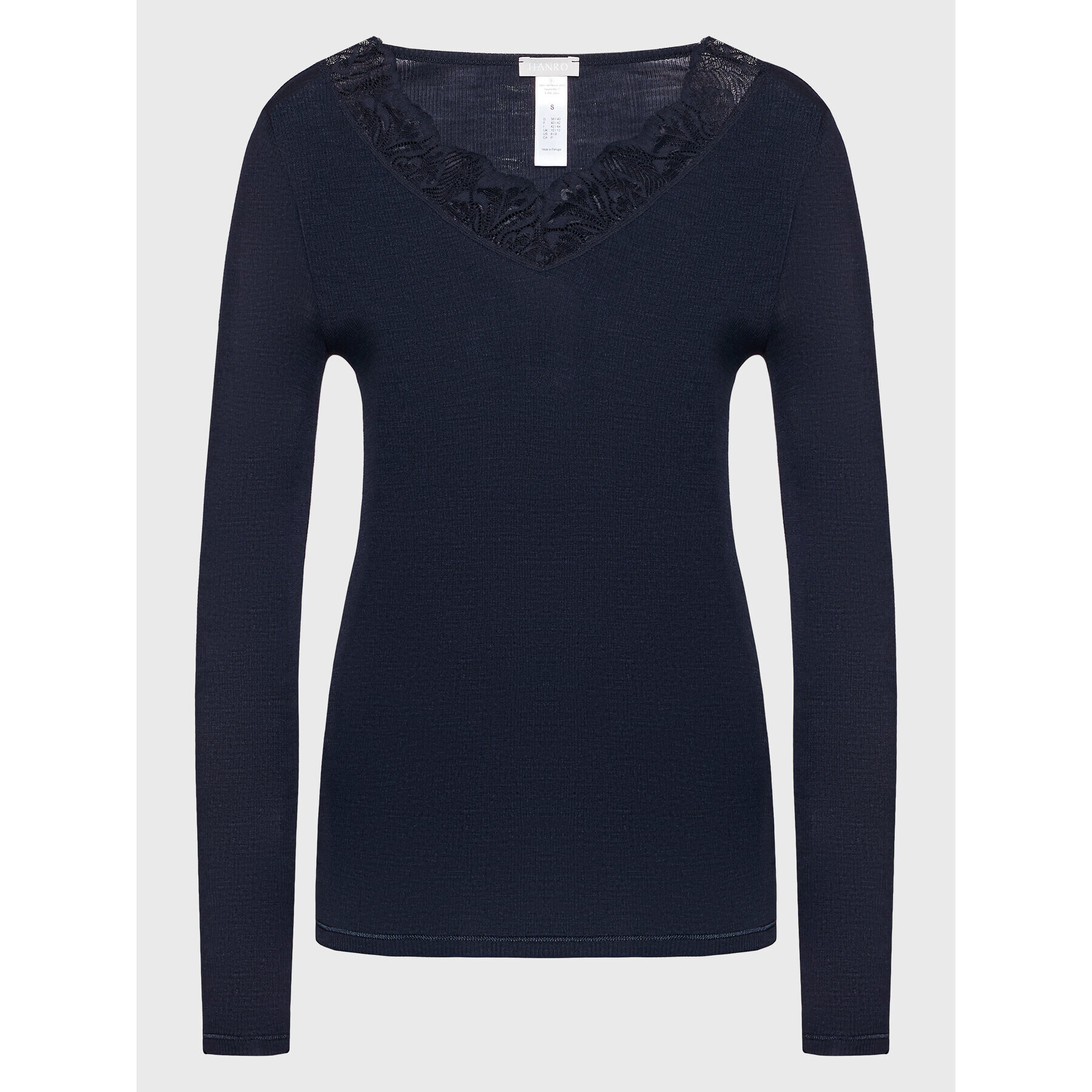 Hanro Блуза Woolen Lace 2994 Черен Slim Fit - Pepit.bg