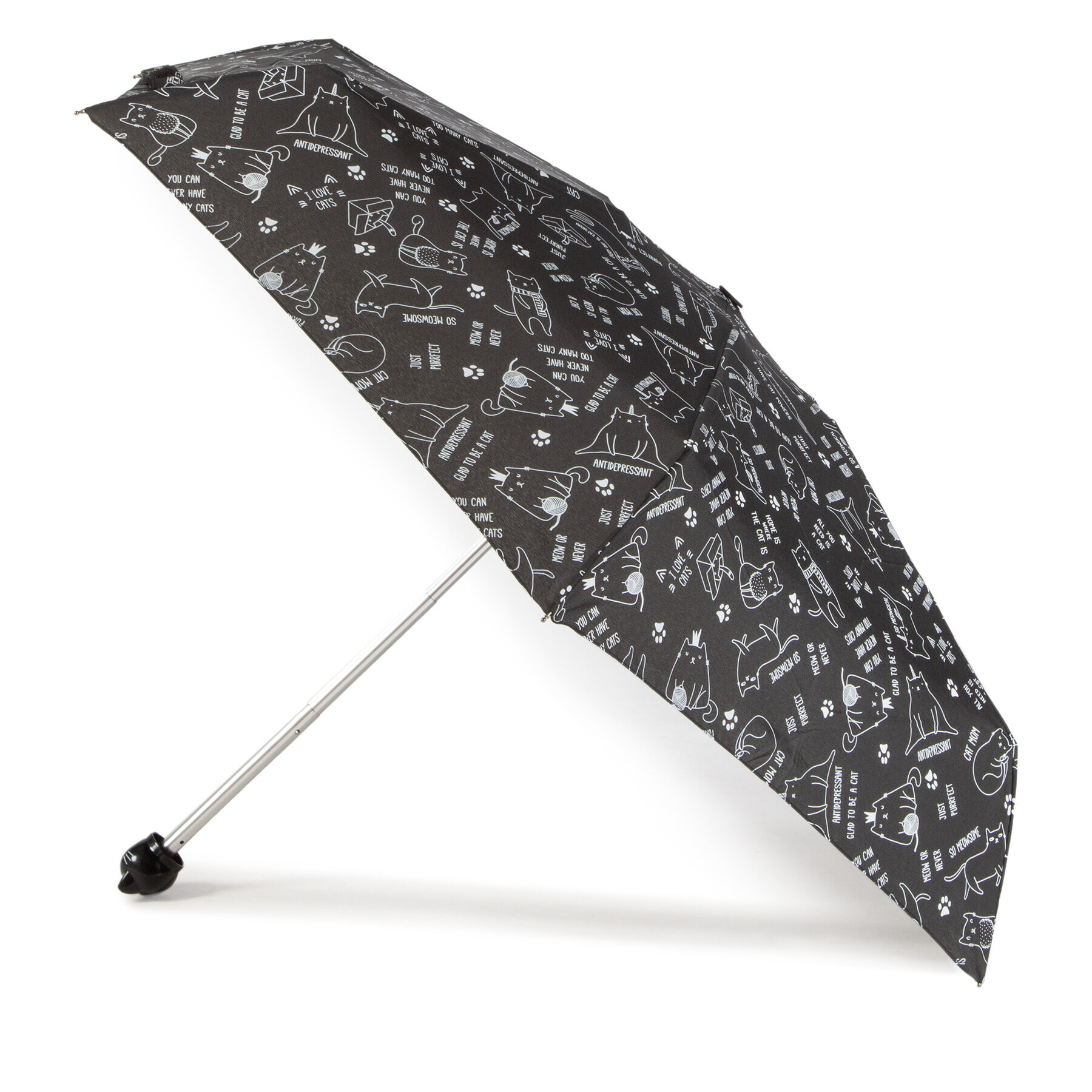 Happy Rain Чадър Ultra Mini Cats 43405 Черен - Pepit.bg
