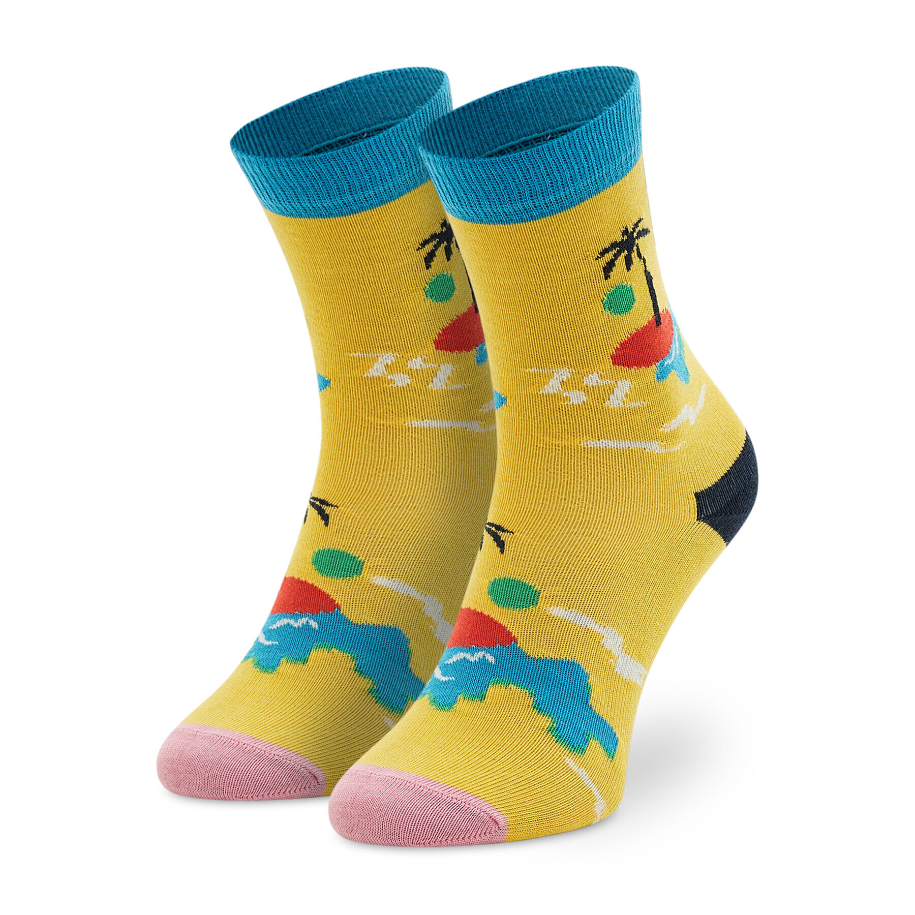 Happy Socks Чорапи дълги детски KIIT01-2200 Жълт - Pepit.bg