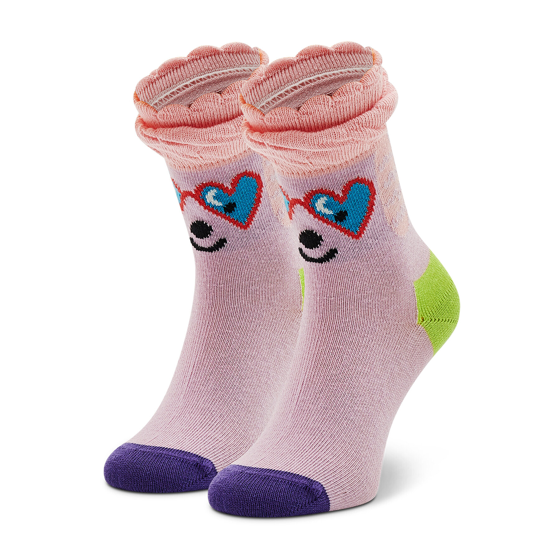 Happy Socks Чорапи дълги детски KPDL01-3300 Розов - Pepit.bg